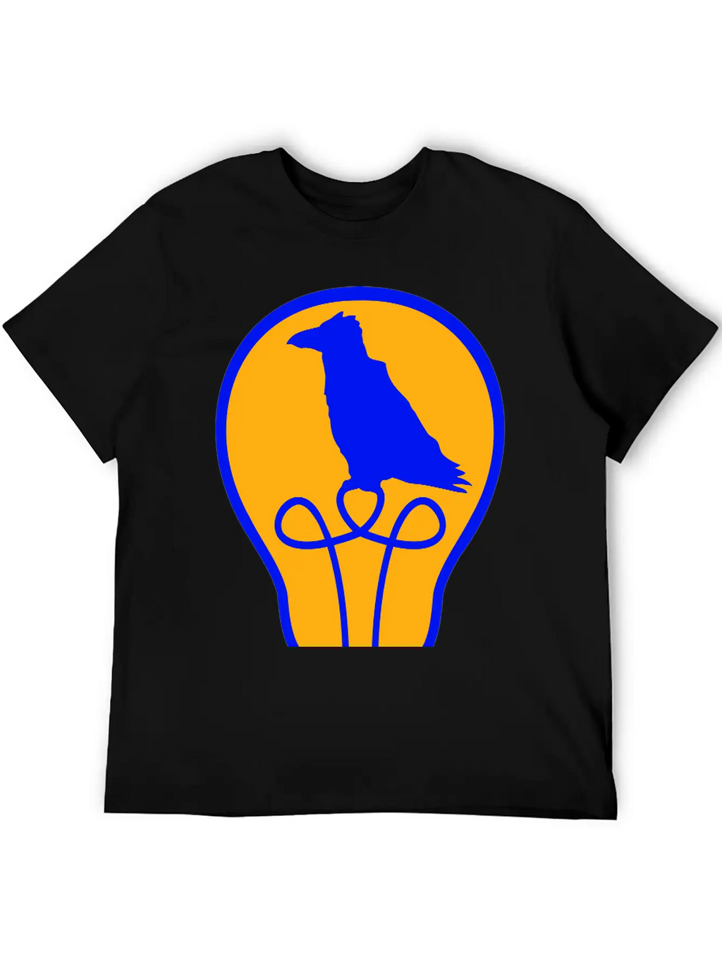 Bird Sitting In Light Bulb Lamp Raven Parrot Crow Unisex Short Sleeve Soft Cotton T-Shirt – Casual Everyday Wear
