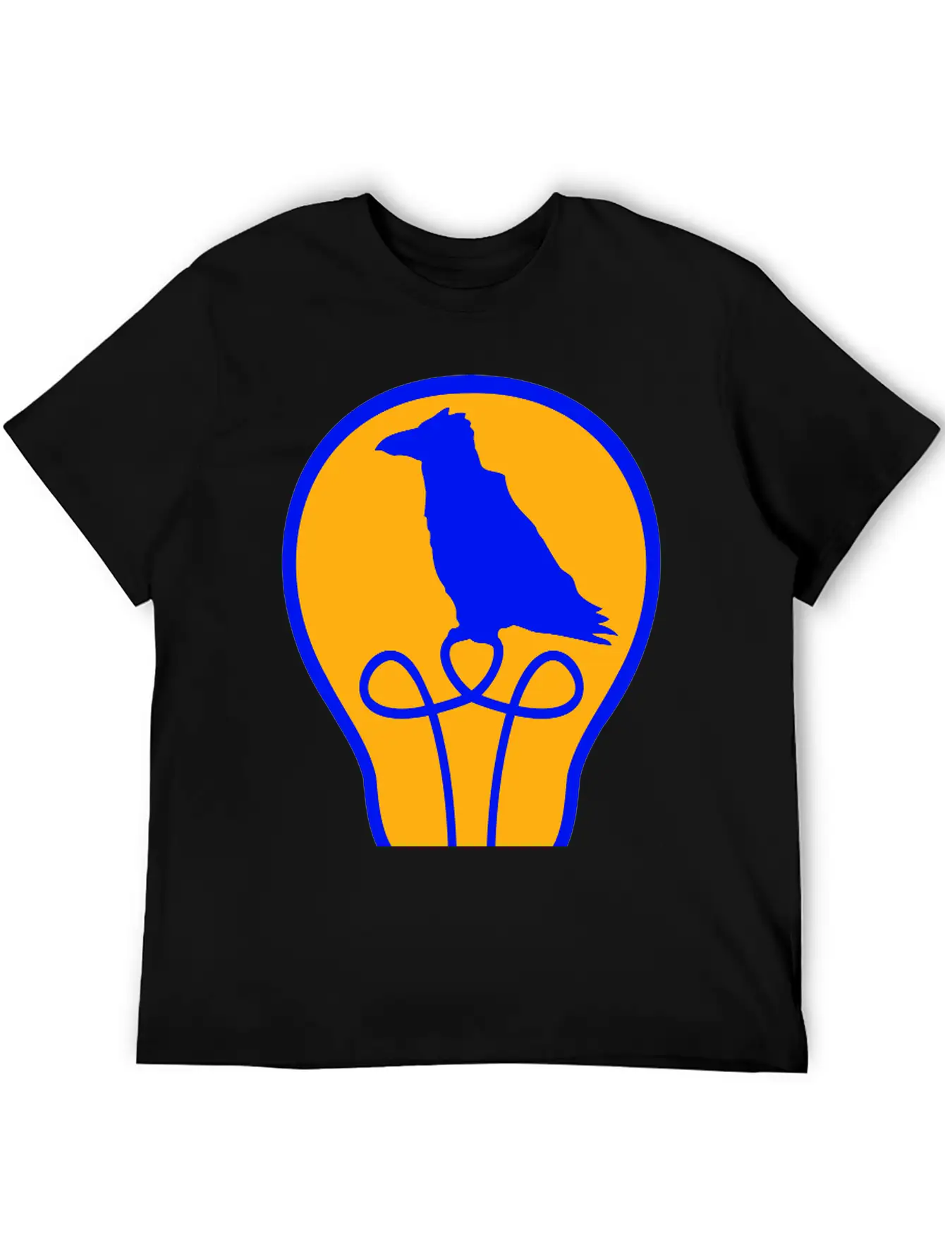 Bird Sitting In Light Bulb Lamp Raven Parrot Crow Unisex Short Sleeve Soft Cotton T-Shirt – Casual Everyday Wear
