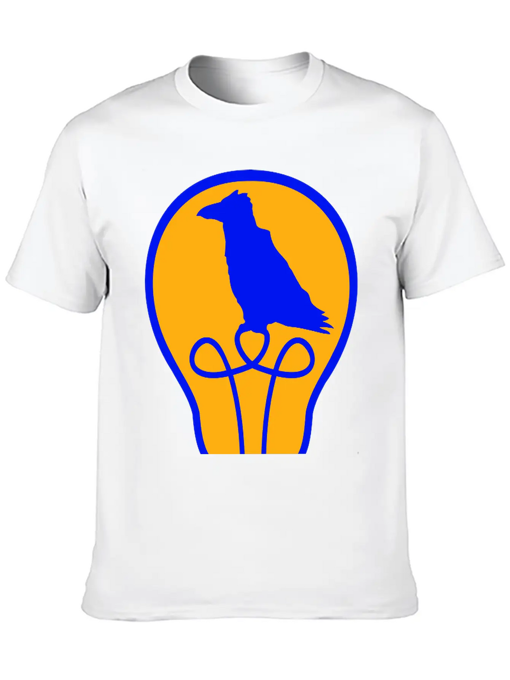 Bird Sitting In Light Bulb Lamp Raven Parrot Crow Unisex Short Sleeve Soft Cotton T-Shirt – Casual Everyday Wear