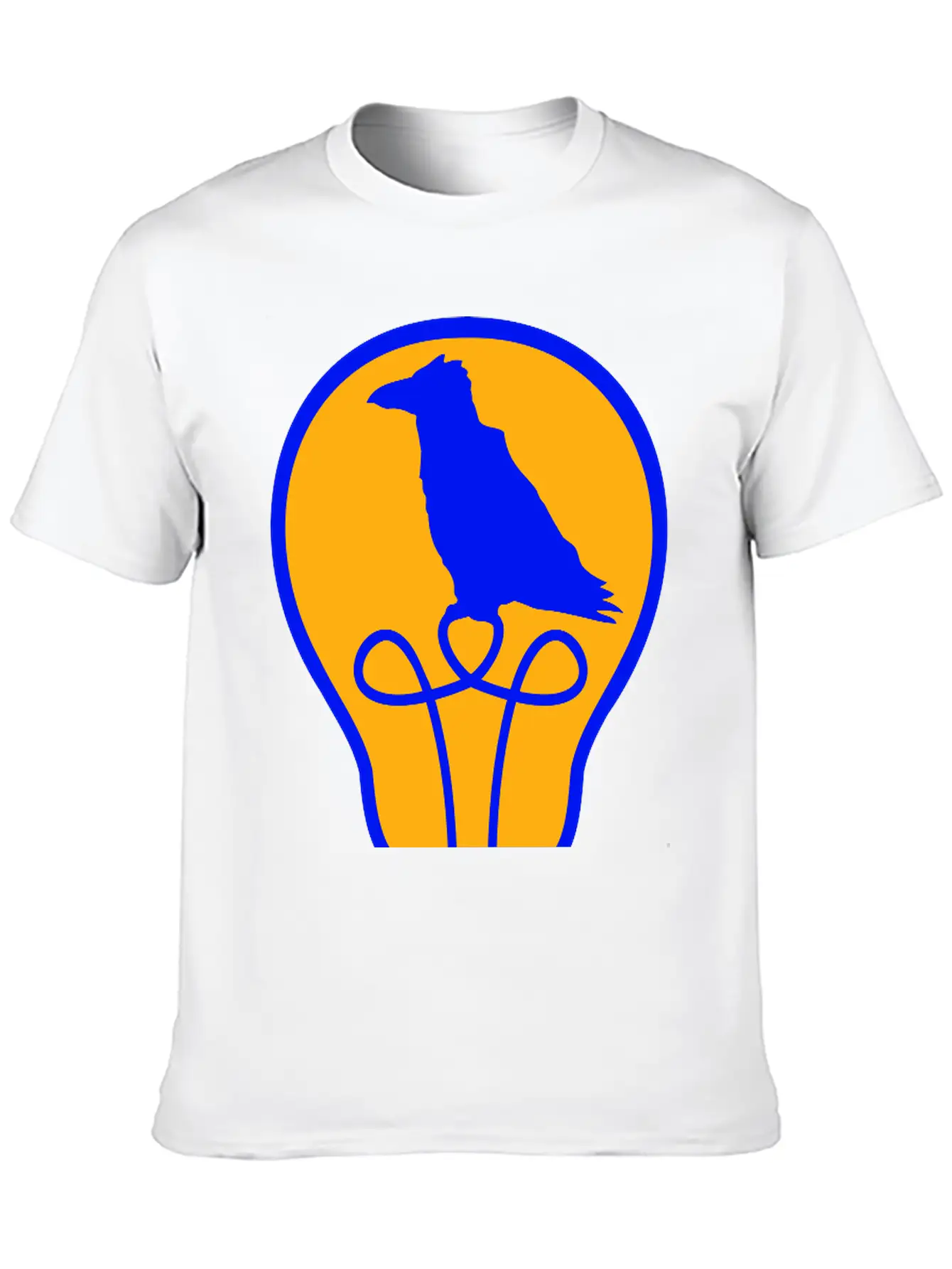 Bird Sitting In Light Bulb Lamp Raven Parrot Crow Unisex Short Sleeve Soft Cotton T-Shirt – Casual Everyday Wear