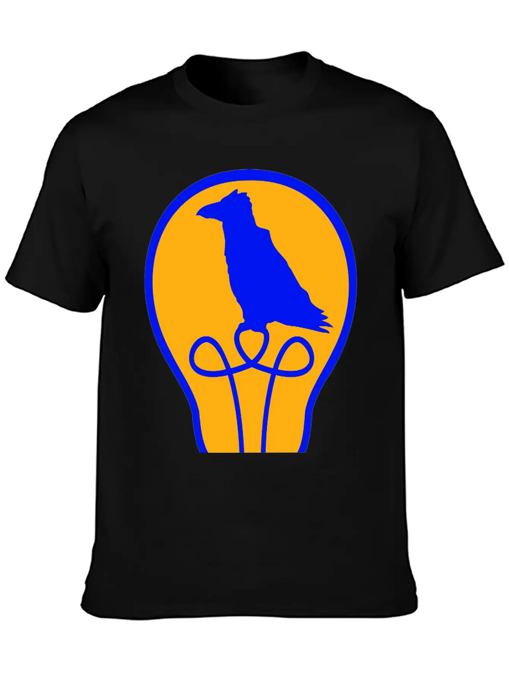 Bird Sitting In Light Bulb Lamp Raven Parrot Crow Unisex Short Sleeve Soft Cotton T-Shirt – Casual Everyday Wear