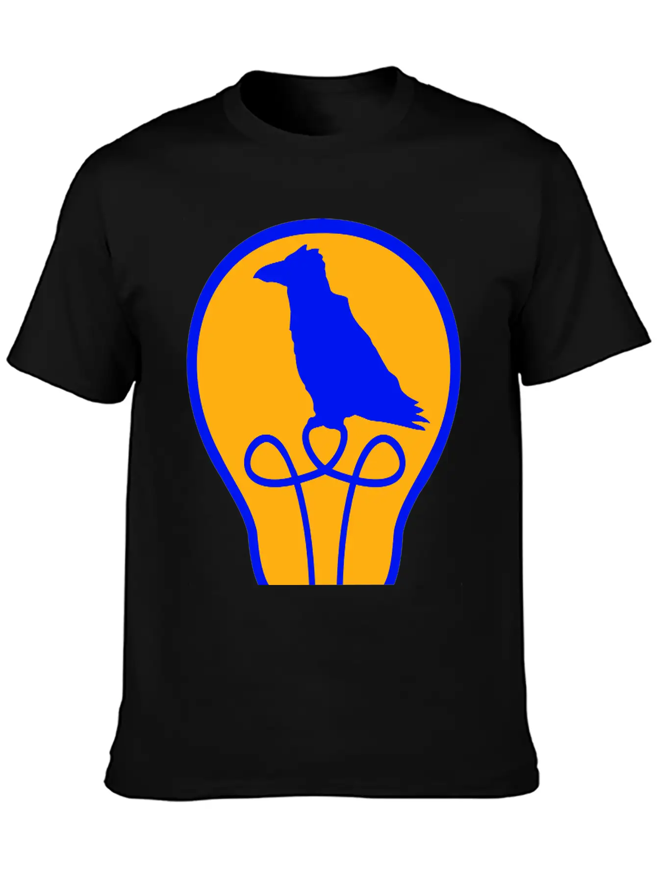 Bird Sitting In Light Bulb Lamp Raven Parrot Crow Unisex Short Sleeve Soft Cotton T-Shirt – Casual Everyday Wear
