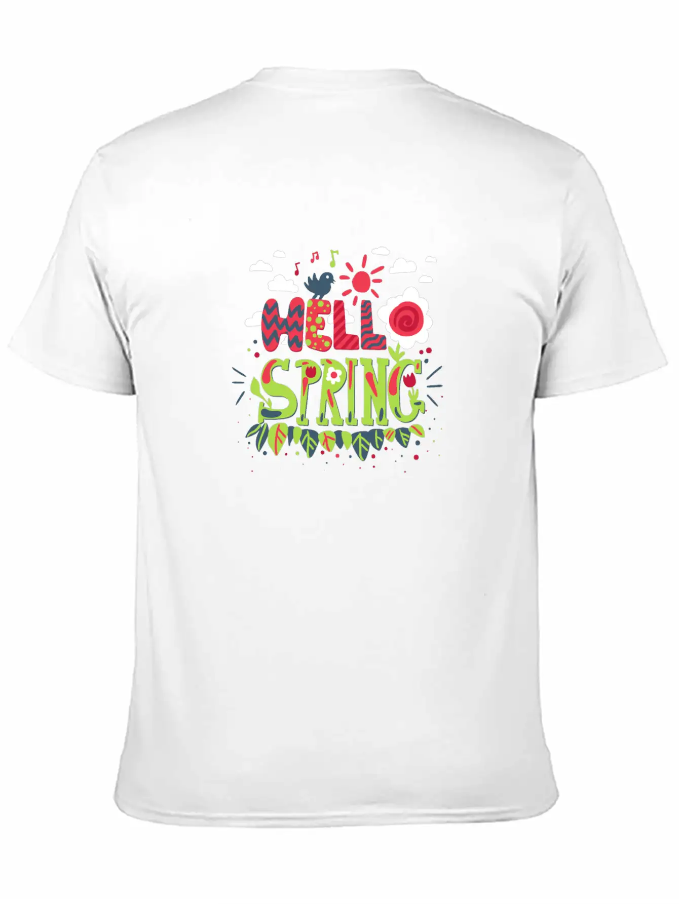 Bird That Sings The Arrival Of Spring | Hello Spri Casual Graphic T-Shirt – Simple And Comfortable Daily Wear