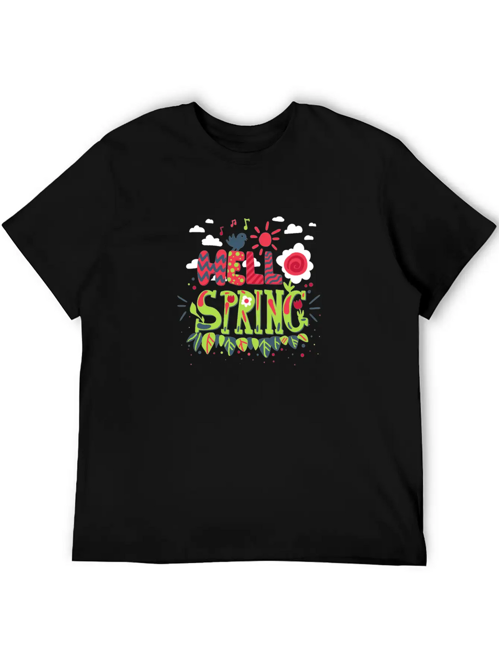 Bird That Sings The Arrival Of Spring | Hello Spri Casual Graphic T-Shirt – Simple And Comfortable Daily Wear