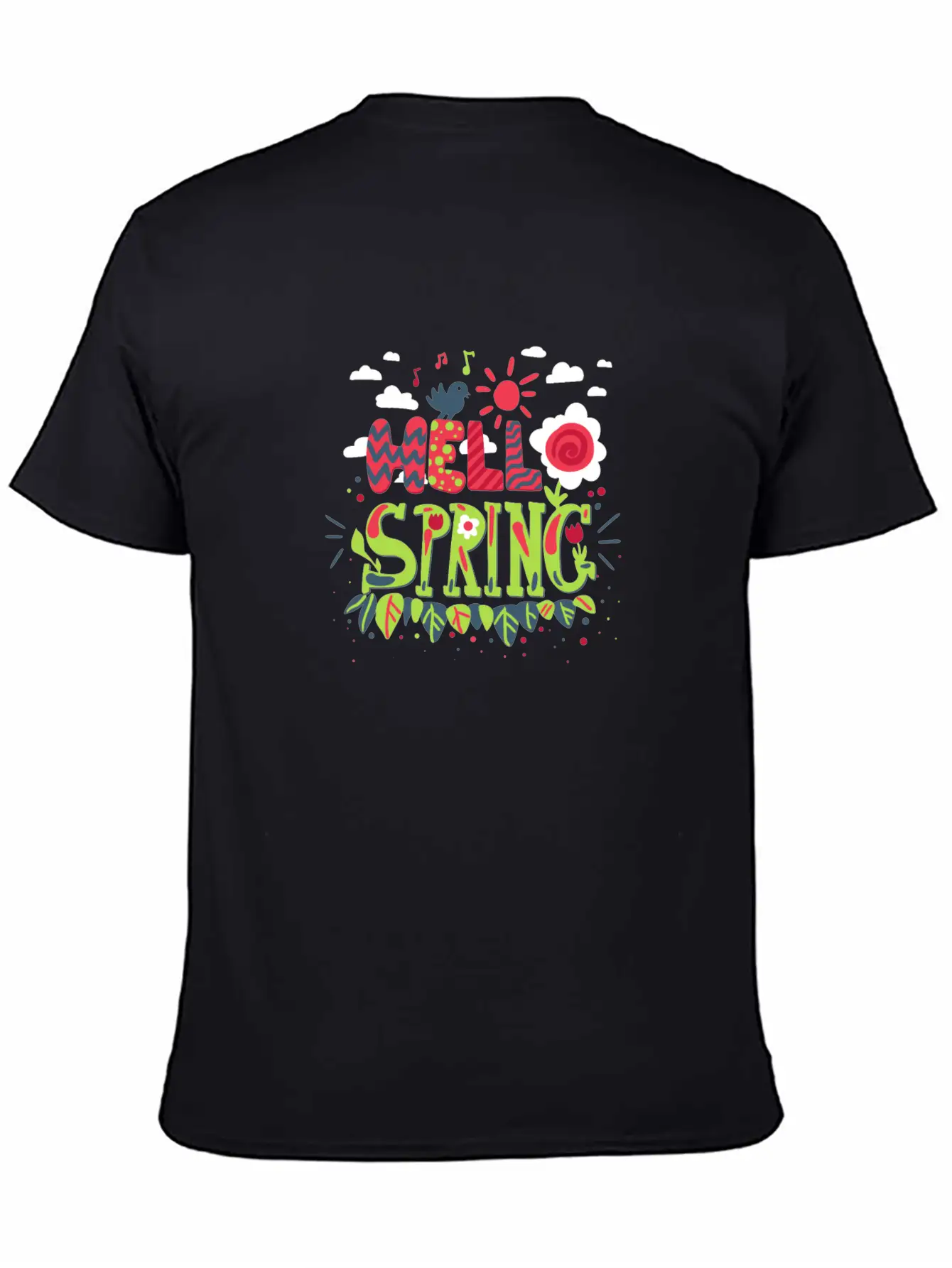 Bird That Sings The Arrival Of Spring | Hello Spri Casual Graphic T-Shirt – Simple And Comfortable Daily Wear