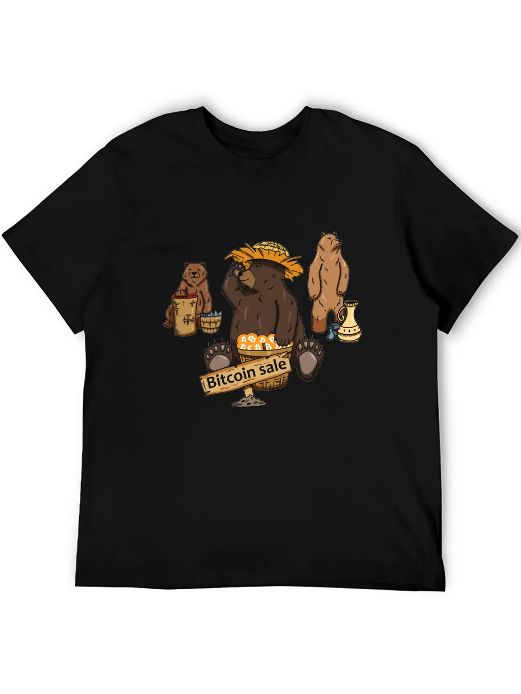 Bitcoin Bear BTC Logo Crypto Lover Hodl Design Unisex Casual T-Shirt – Clean Design For Daily Comfort