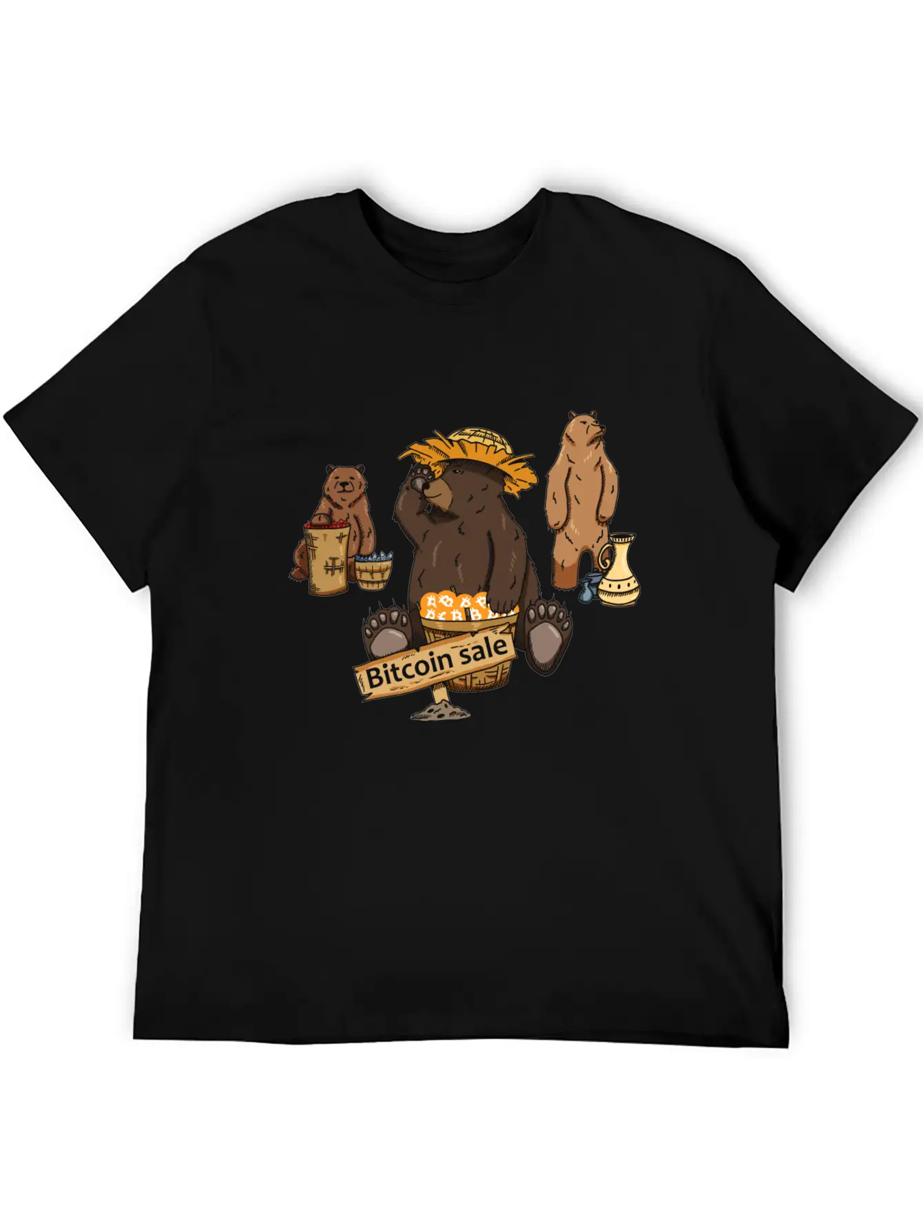 Bitcoin Bear BTC Logo Crypto Lover Hodl Design Unisex Casual T-Shirt – Clean Design For Daily Comfort