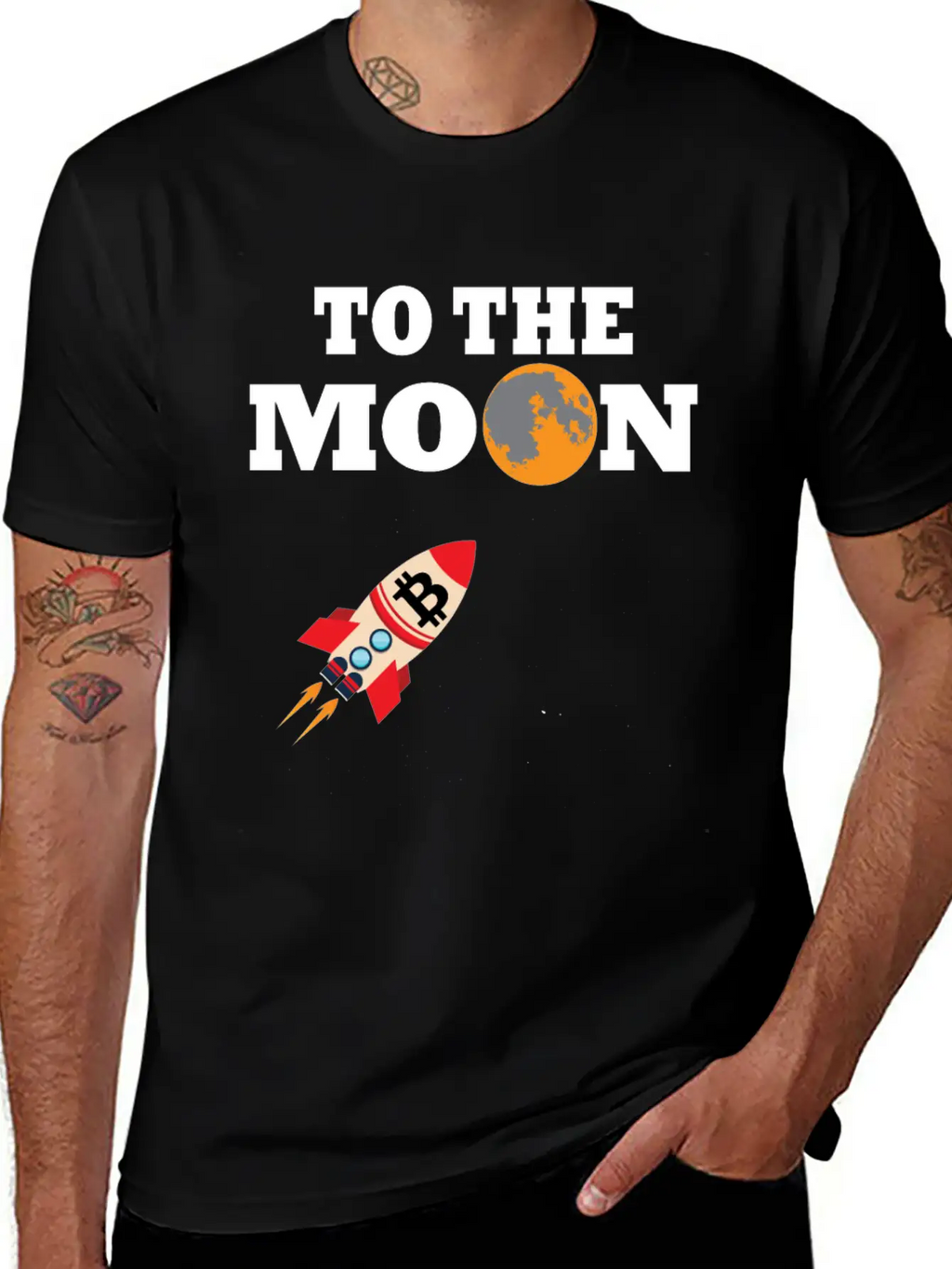 Bitcoin BTC To The Moon Unisex Casual T-Shirt – Clean Design For Daily Comfort