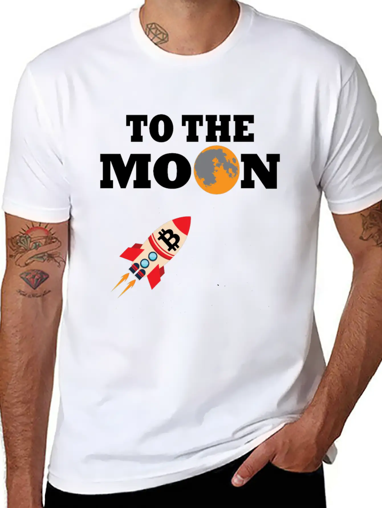 Bitcoin BTC To The Moon Unisex Casual T-Shirt – Clean Design For Daily Comfort