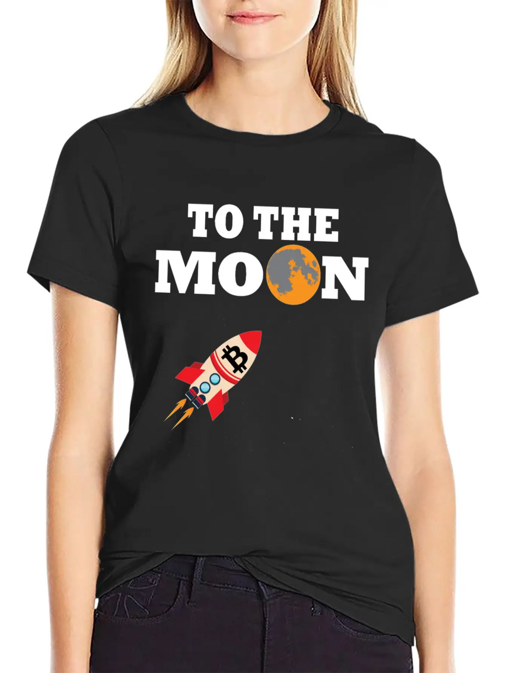 Bitcoin BTC To The Moon Unisex Casual T-Shirt – Clean Design For Daily Comfort