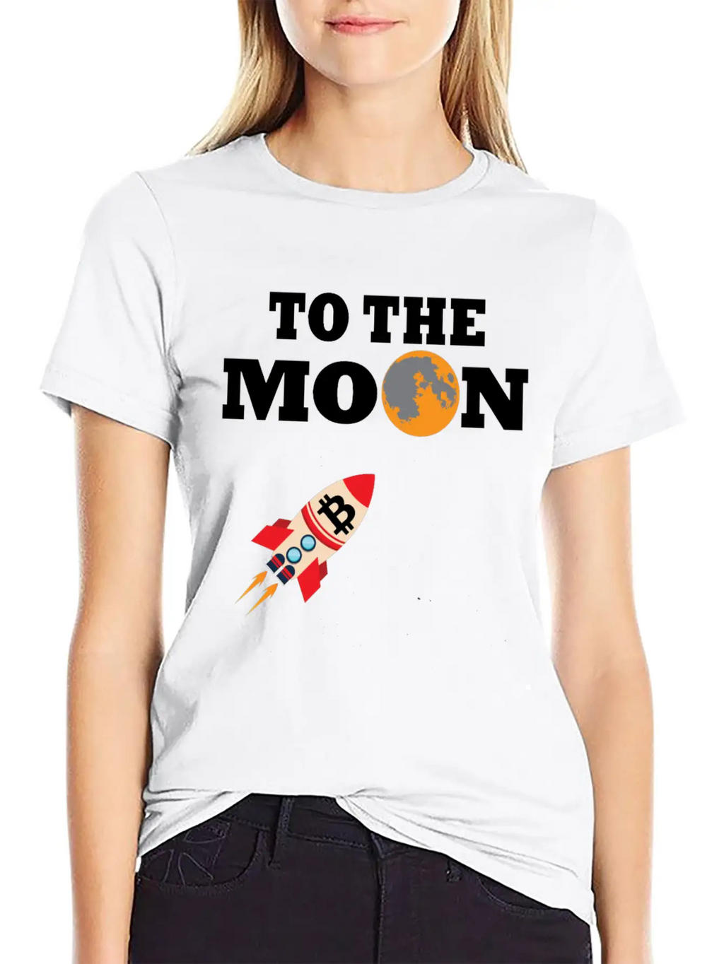 Bitcoin BTC To The Moon Unisex Casual T-Shirt – Clean Design For Daily Comfort