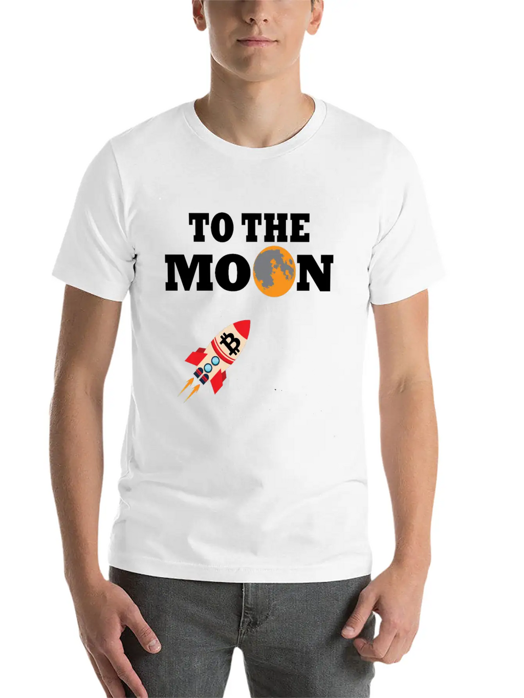 Bitcoin BTC To The Moon Unisex Casual T-Shirt – Clean Design For Daily Comfort