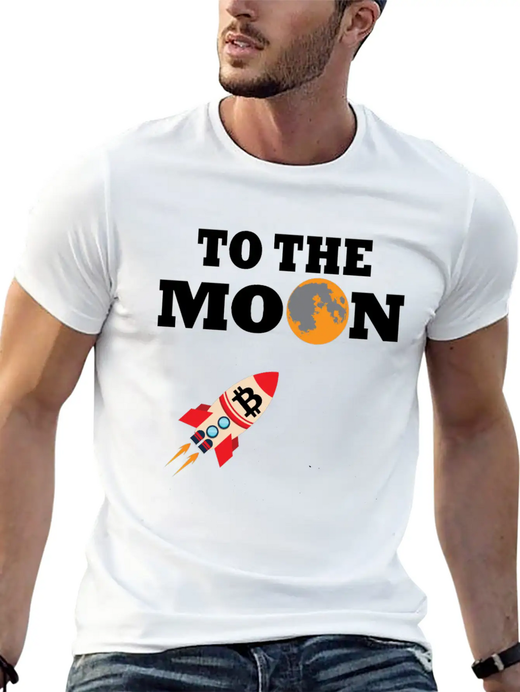 Bitcoin BTC To The Moon Unisex Casual T-Shirt – Clean Design For Daily Comfort