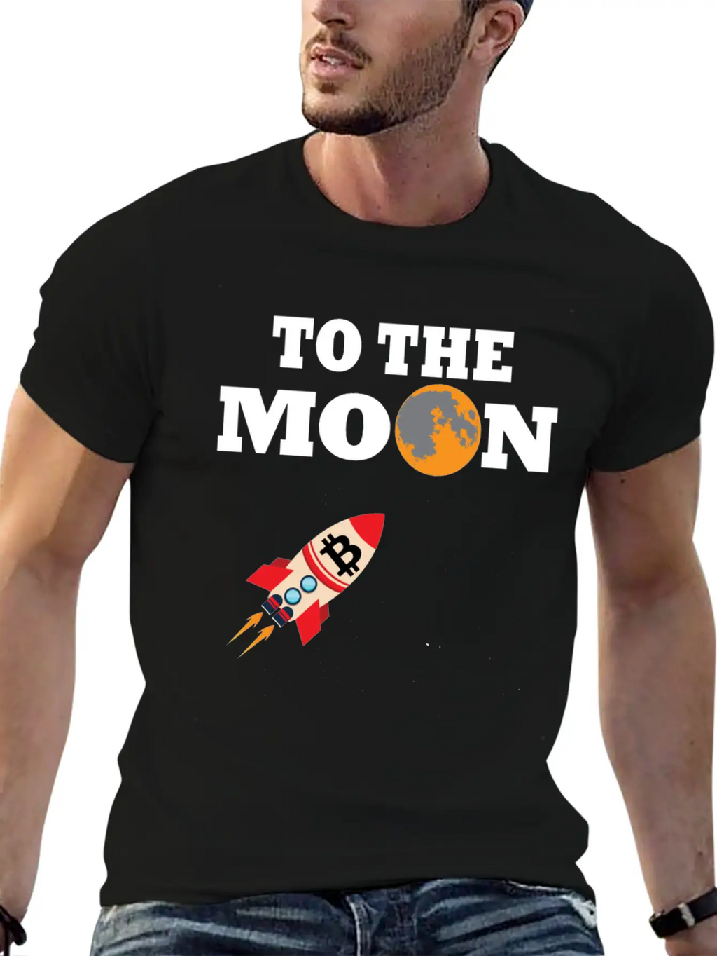 Bitcoin BTC To The Moon Unisex Casual T-Shirt – Clean Design For Daily Comfort