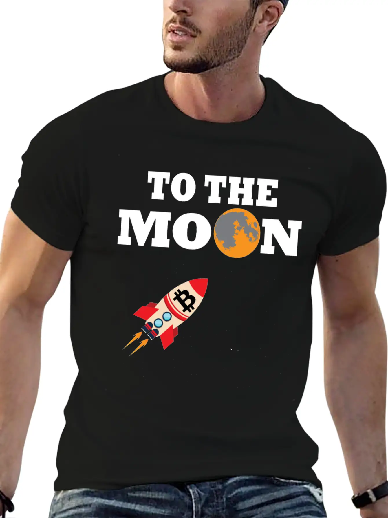 Bitcoin BTC To The Moon Unisex Casual T-Shirt – Clean Design For Daily Comfort
