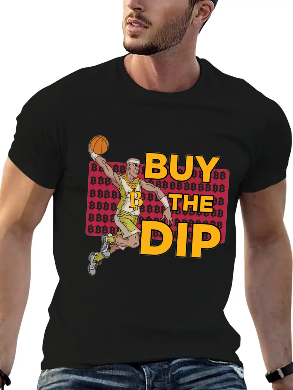 Bitcoin, Buy The Dip Unisex Casual T-Shirt – Clean Design For Daily Comfort