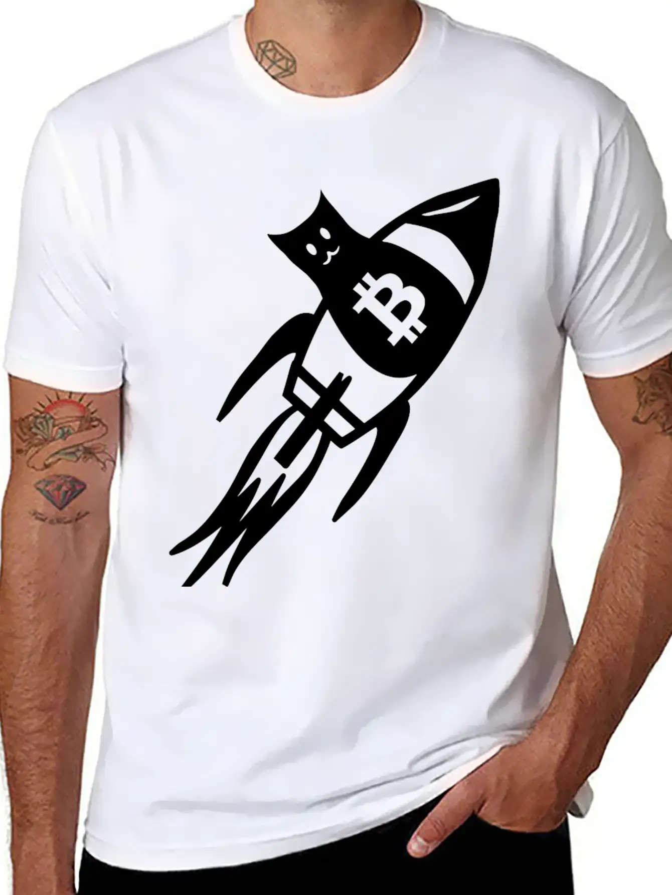 Bitcoin Cats To The Moon Classic Fit Graphic Tee For Daily Comfort – Unisex Cotton Shirt