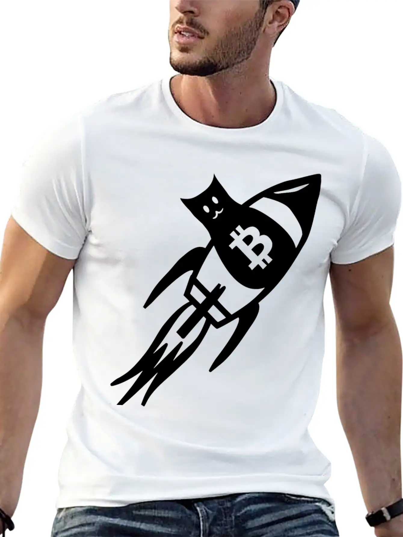 Bitcoin Cats To The Moon Classic Fit Graphic Tee For Daily Comfort – Unisex Cotton Shirt