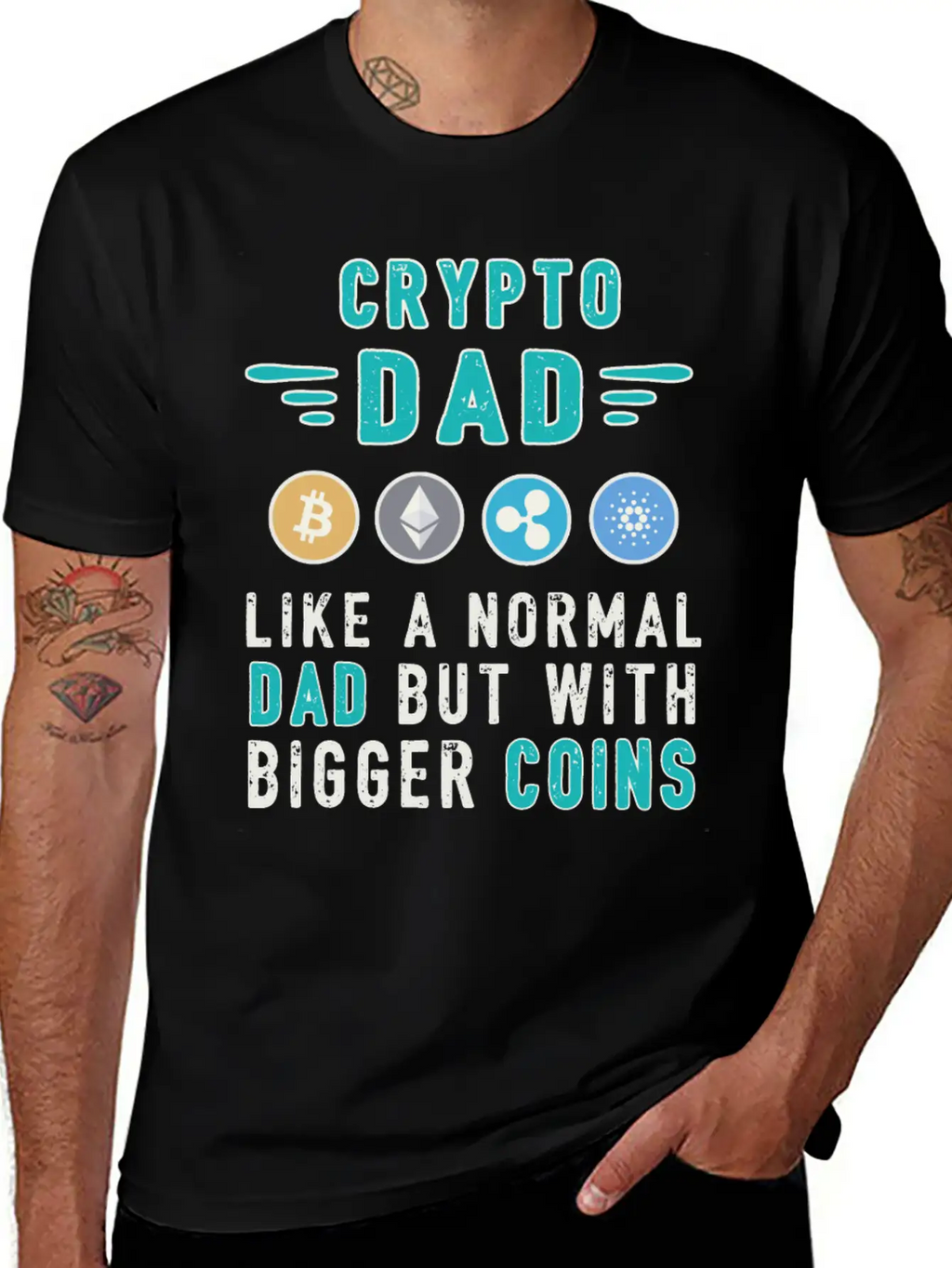 Bitcoin Crypto Father Dad Trader Crypto Unisex Short Sleeve Soft Cotton T-Shirt – Casual Everyday Wear