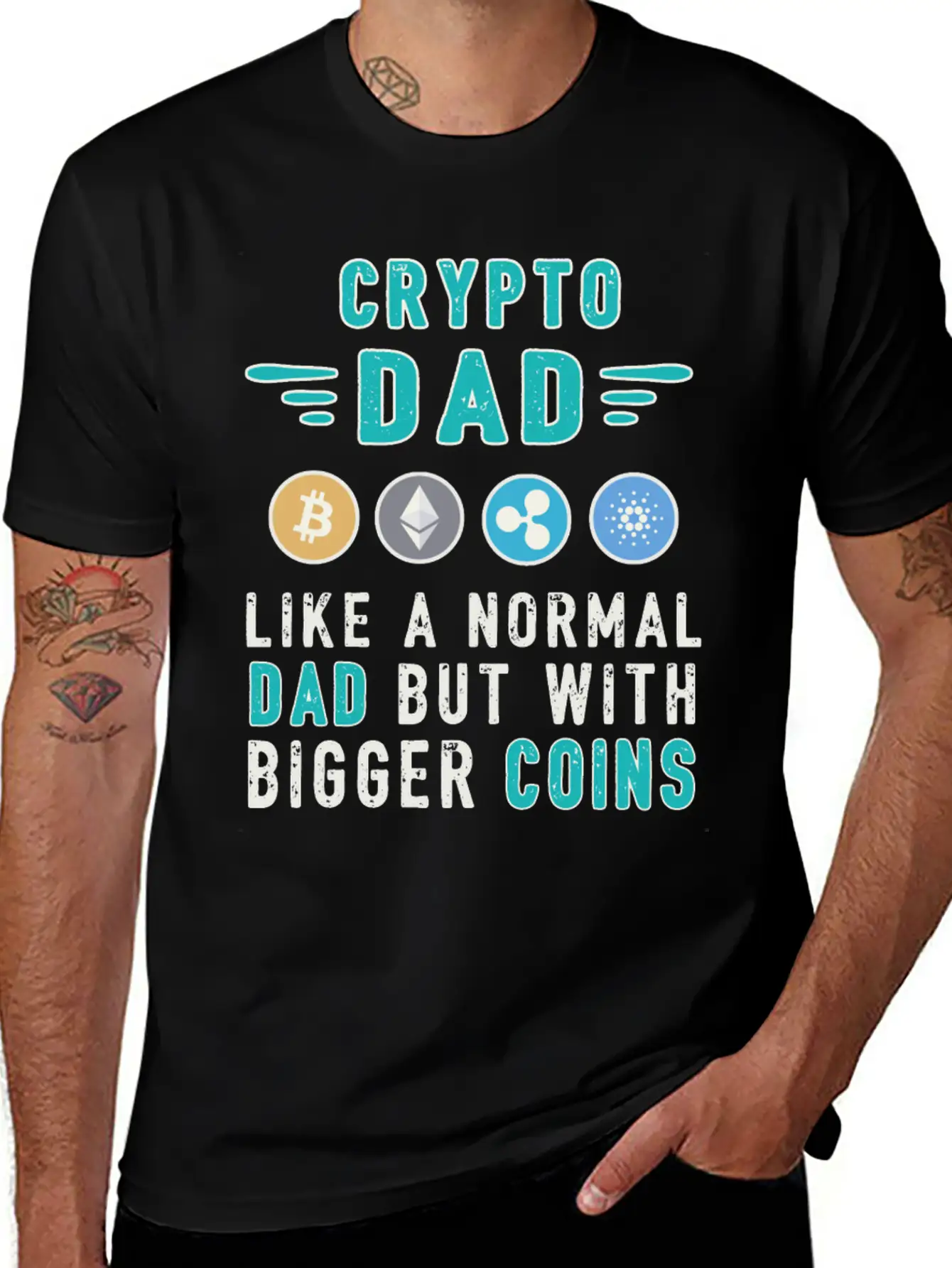 Bitcoin Crypto Father Dad Trader Crypto Unisex Short Sleeve Soft Cotton T-Shirt – Casual Everyday Wear