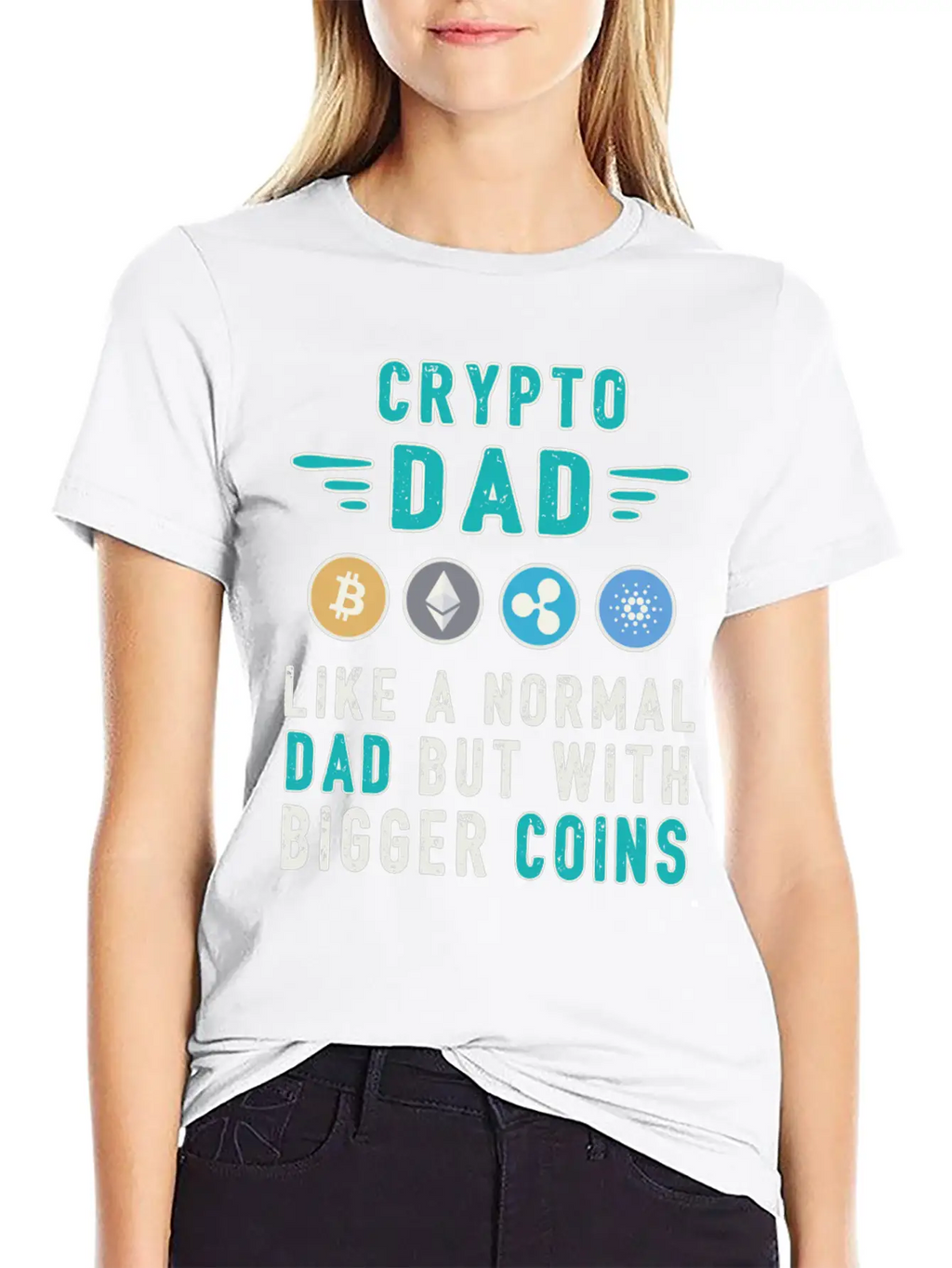 Bitcoin Crypto Father Dad Trader Crypto Unisex Short Sleeve Soft Cotton T-Shirt – Casual Everyday Wear