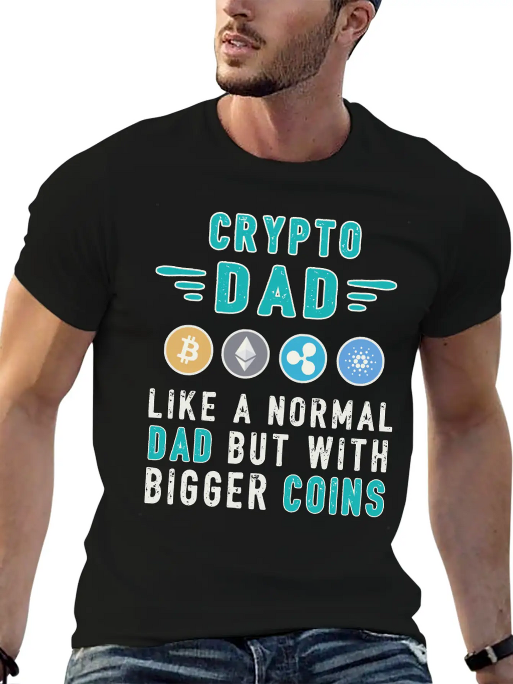 Bitcoin Crypto Father Dad Trader Crypto Unisex Short Sleeve Soft Cotton T-Shirt – Casual Everyday Wear