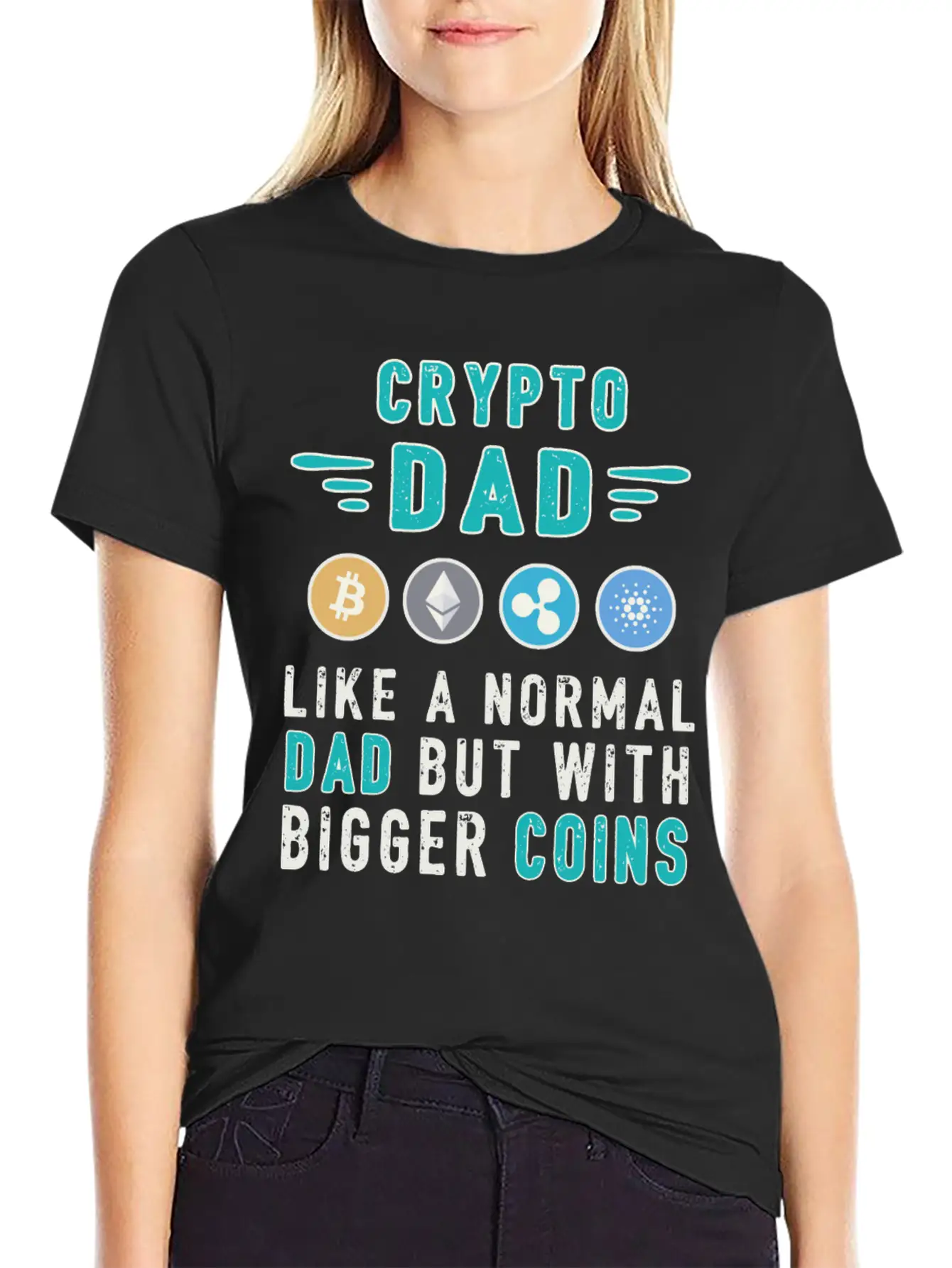 Bitcoin Crypto Father Dad Trader Crypto Unisex Short Sleeve Soft Cotton T-Shirt – Casual Everyday Wear