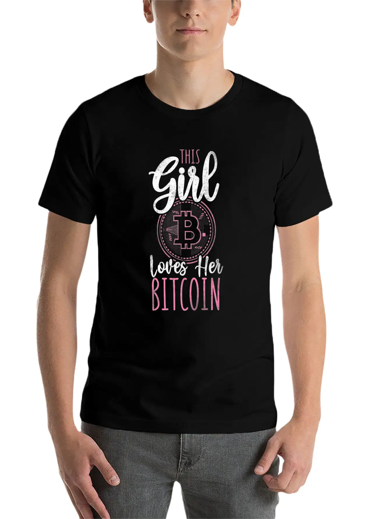Bitcoin Crypto Girl Stylish Everyday T-Shirt – Unisex Basic Cotton Tee