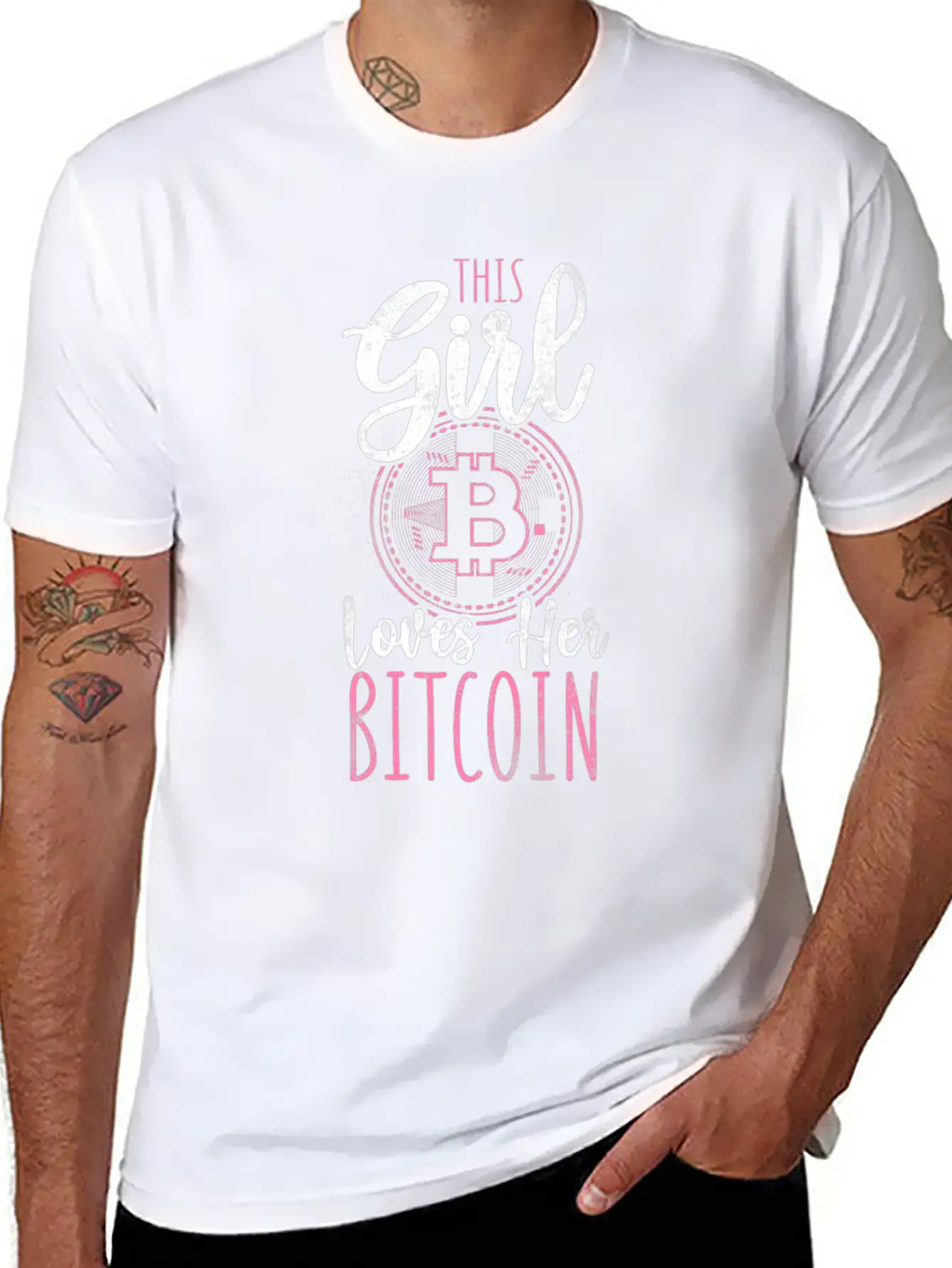 Bitcoin Crypto Girl Stylish Everyday T-Shirt – Unisex Basic Cotton Tee