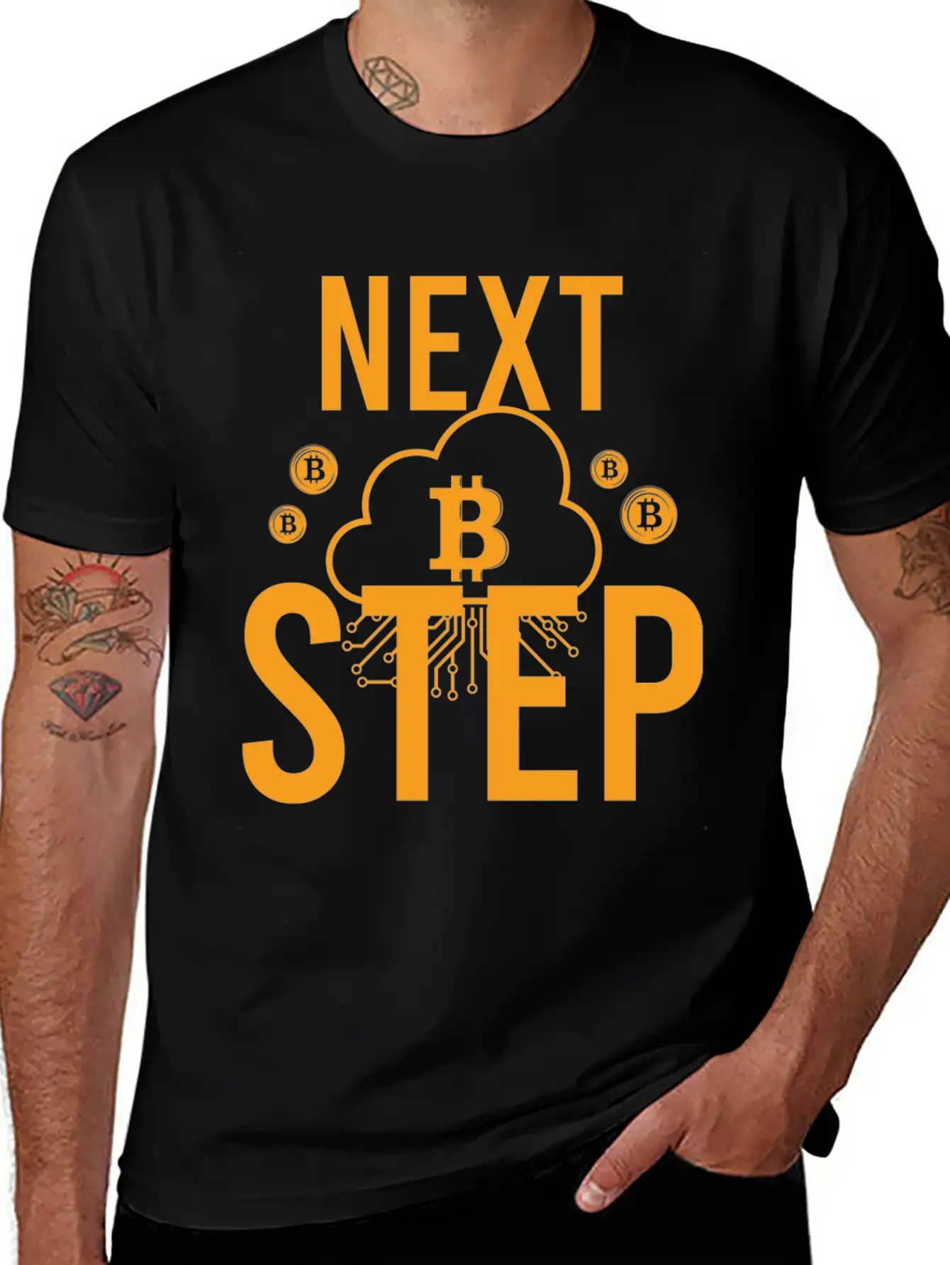 Bitcoin Crypto Next Step Unisex Short Sleeve Soft Cotton T-Shirt – Casual Everyday Wear