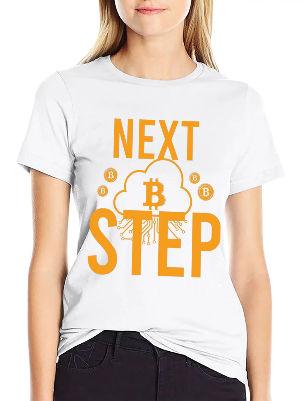 Bitcoin Crypto Next Step Unisex Short Sleeve Soft Cotton T-Shirt – Casual Everyday Wear