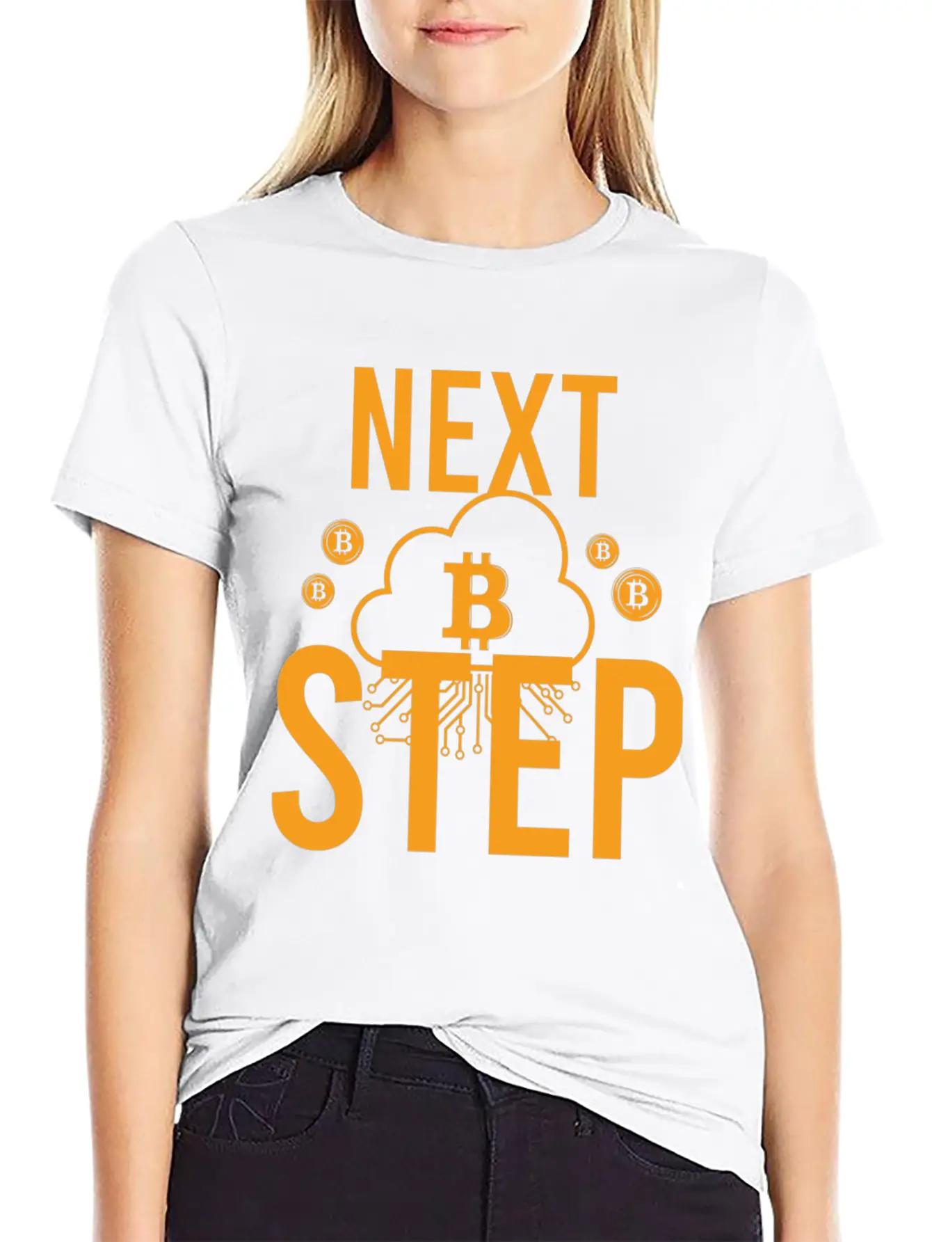 Bitcoin Crypto Next Step Unisex Short Sleeve Soft Cotton T-Shirt – Casual Everyday Wear