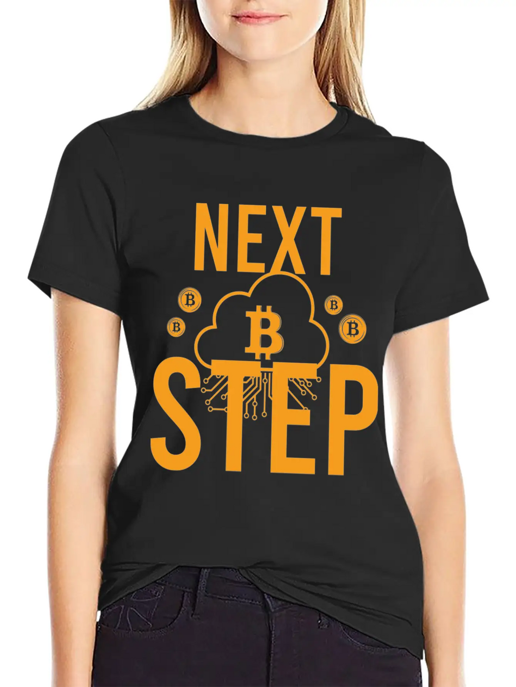 Bitcoin Crypto Next Step Unisex Short Sleeve Soft Cotton T-Shirt – Casual Everyday Wear
