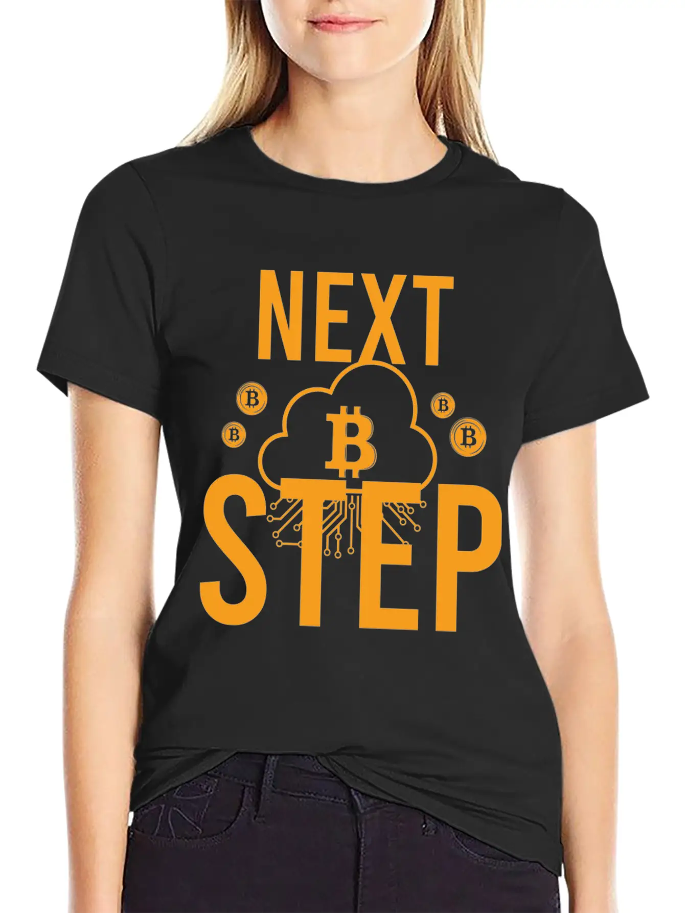 Bitcoin Crypto Next Step Unisex Short Sleeve Soft Cotton T-Shirt – Casual Everyday Wear