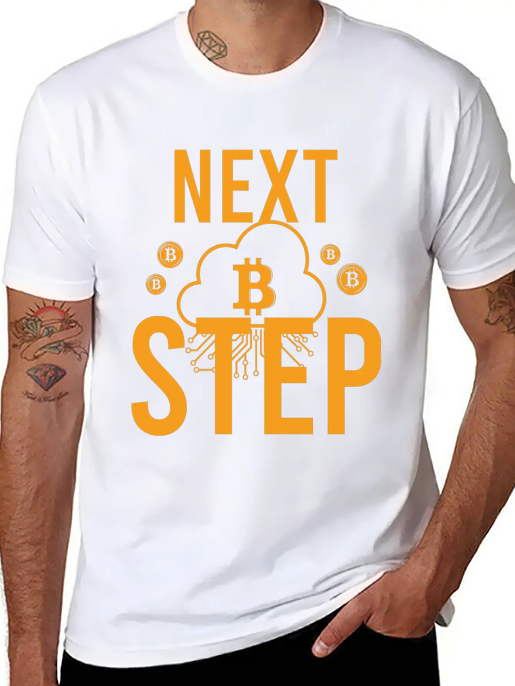 Bitcoin Crypto Next Step Unisex Short Sleeve Soft Cotton T-Shirt – Casual Everyday Wear