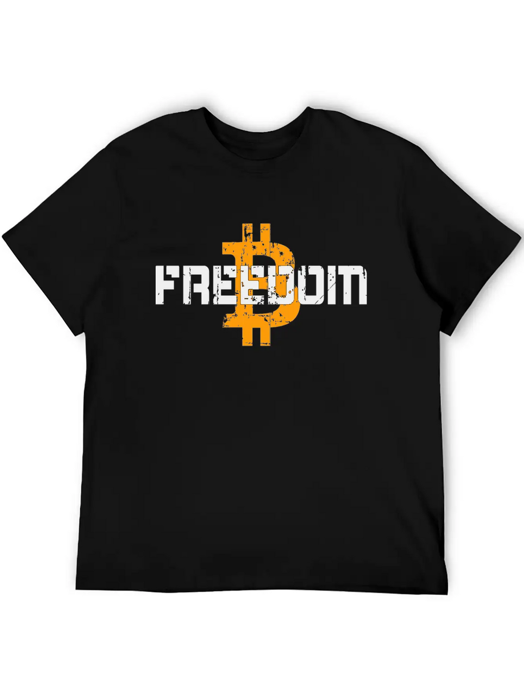 Bitcoin Freedom Motto Unisex Short Sleeve Soft Cotton T-Shirt – Casual Everyday Wear