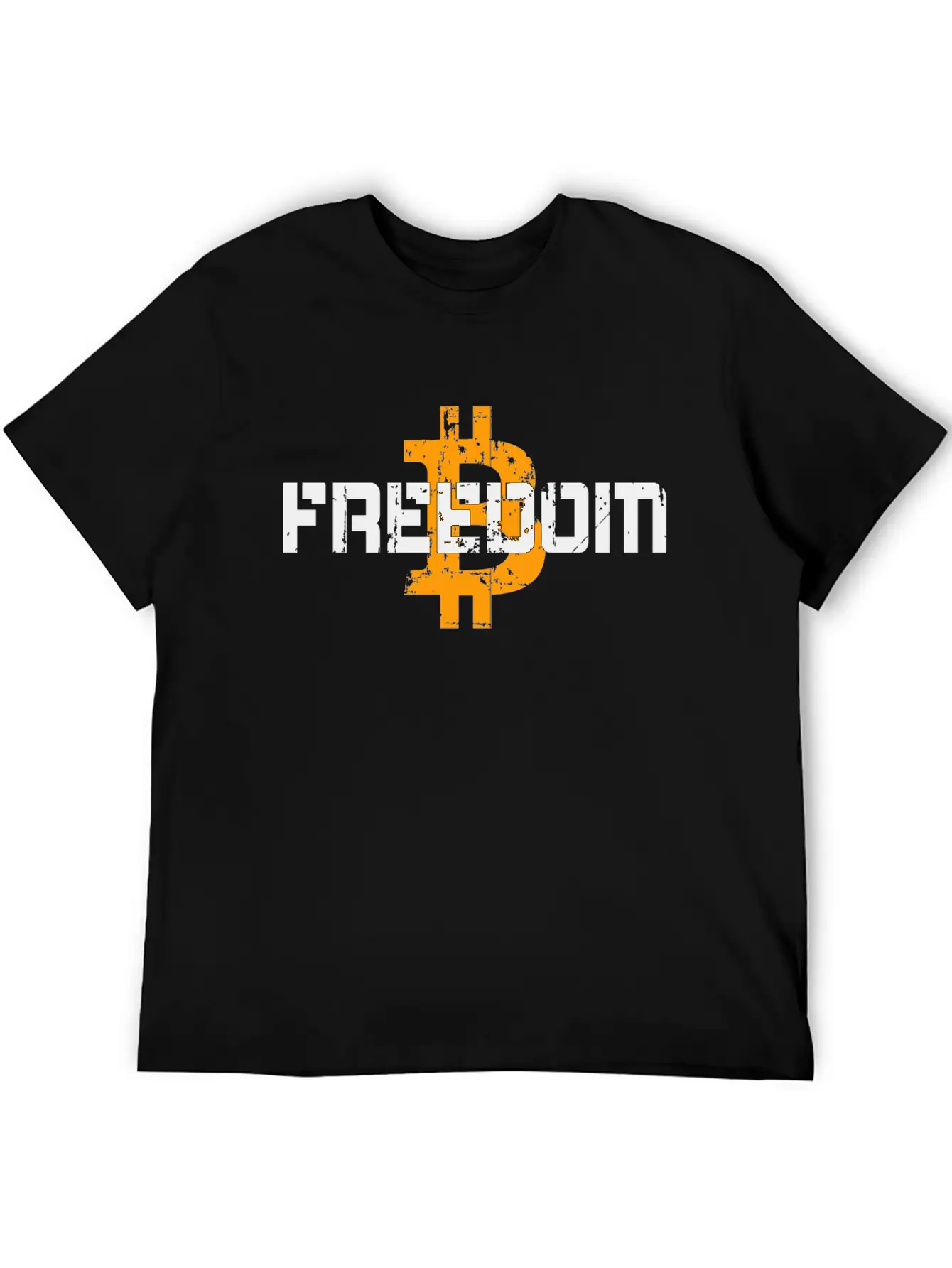 Bitcoin Freedom Motto Unisex Short Sleeve Soft Cotton T-Shirt – Casual Everyday Wear