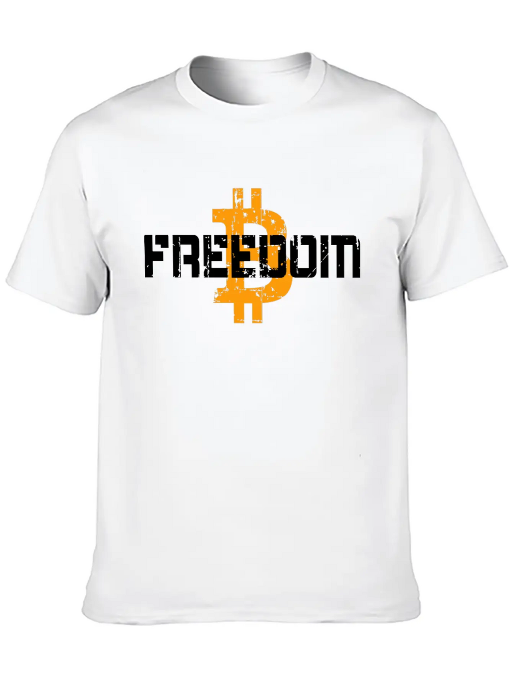 Bitcoin Freedom Motto Unisex Short Sleeve Soft Cotton T-Shirt – Casual Everyday Wear
