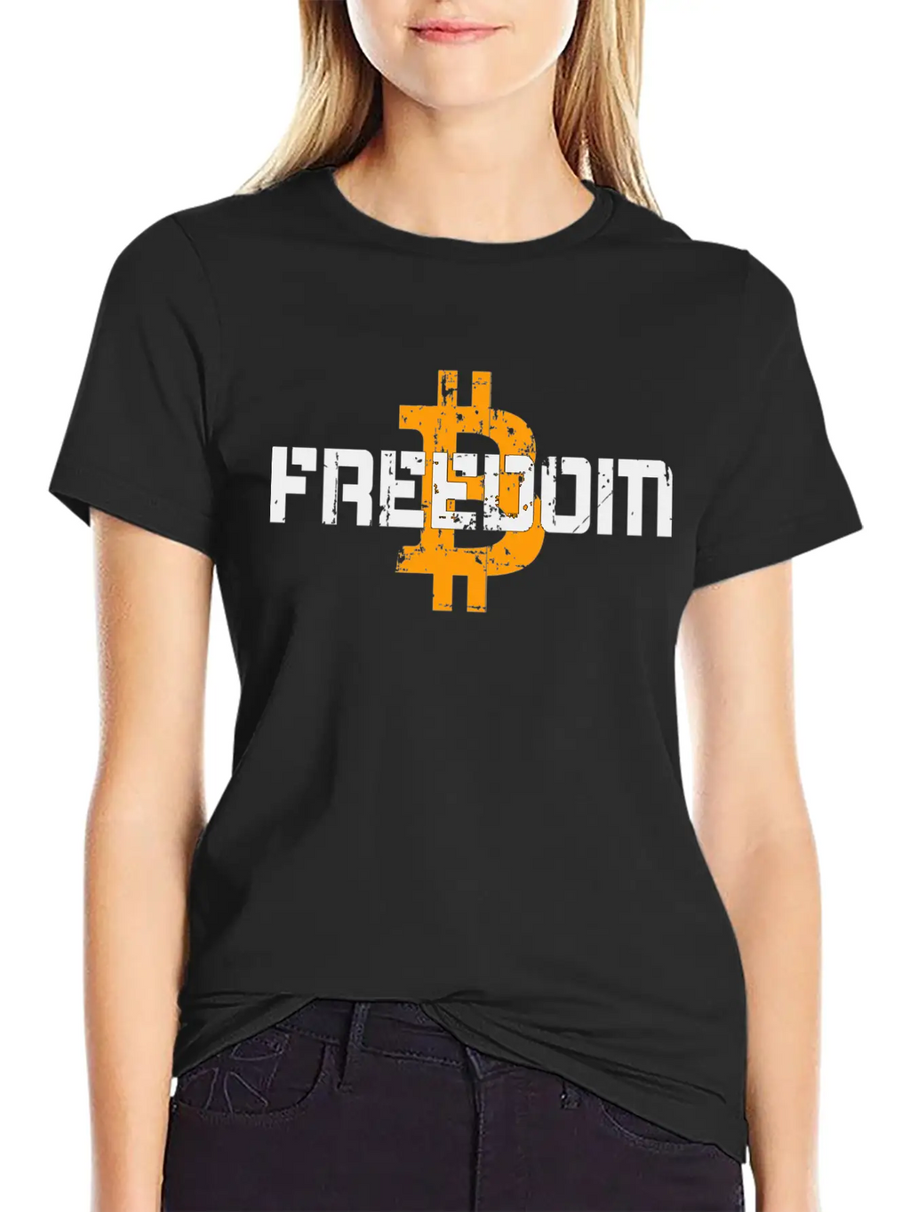Bitcoin Freedom Motto Unisex Short Sleeve Soft Cotton T-Shirt – Casual Everyday Wear