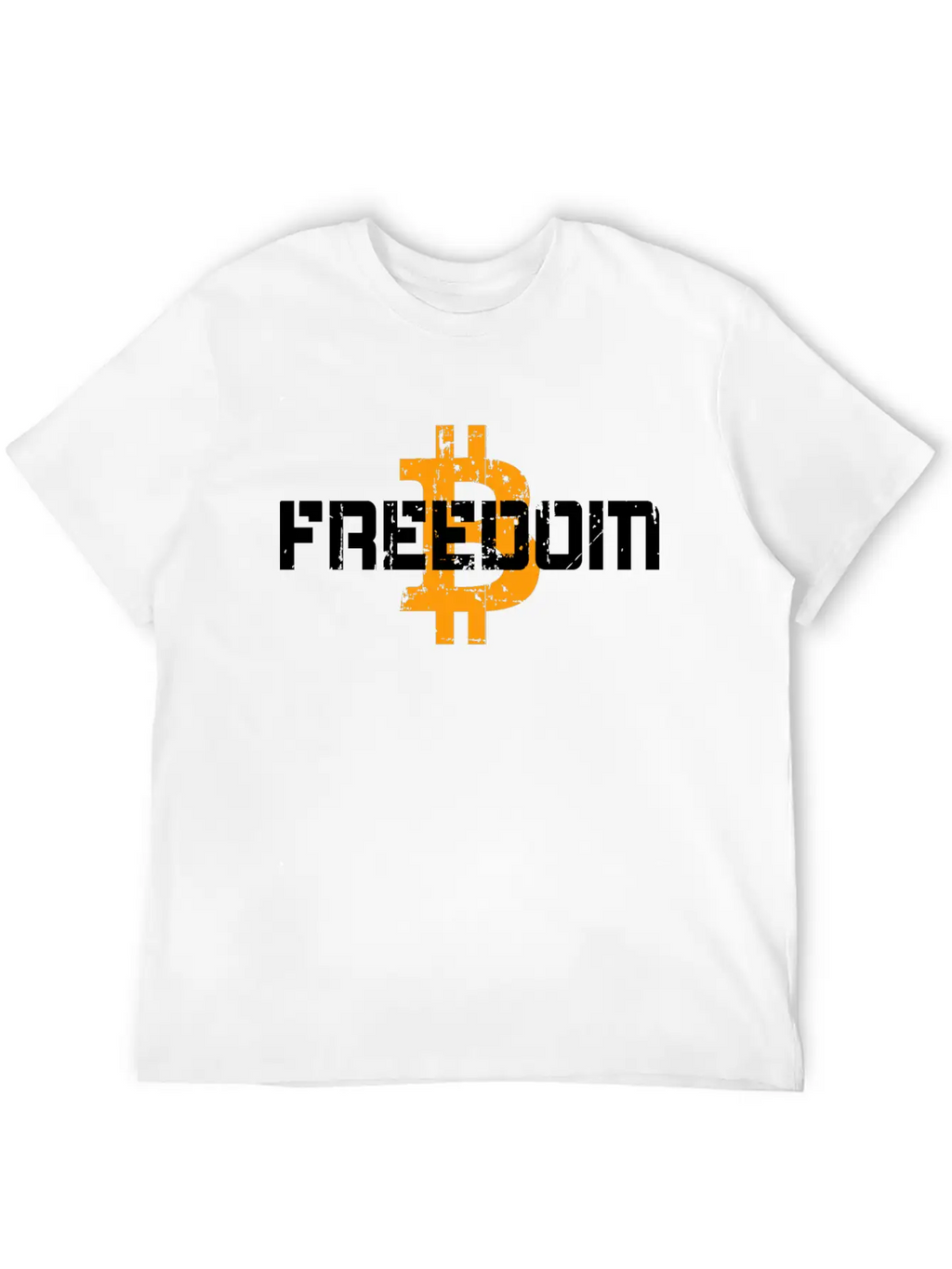 Bitcoin Freedom Motto Unisex Short Sleeve Soft Cotton T-Shirt – Casual Everyday Wear