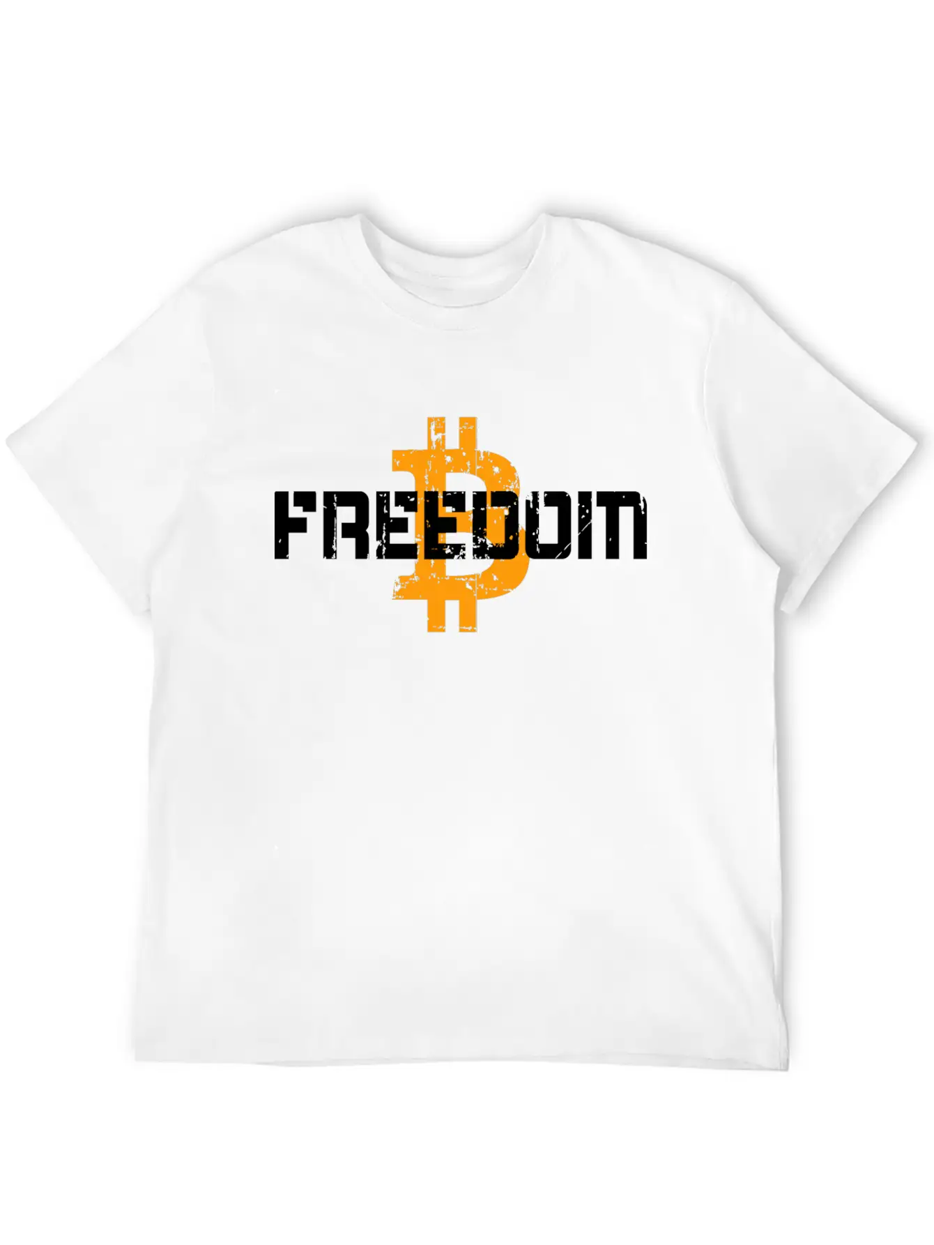 Bitcoin Freedom Motto Unisex Short Sleeve Soft Cotton T-Shirt – Casual Everyday Wear