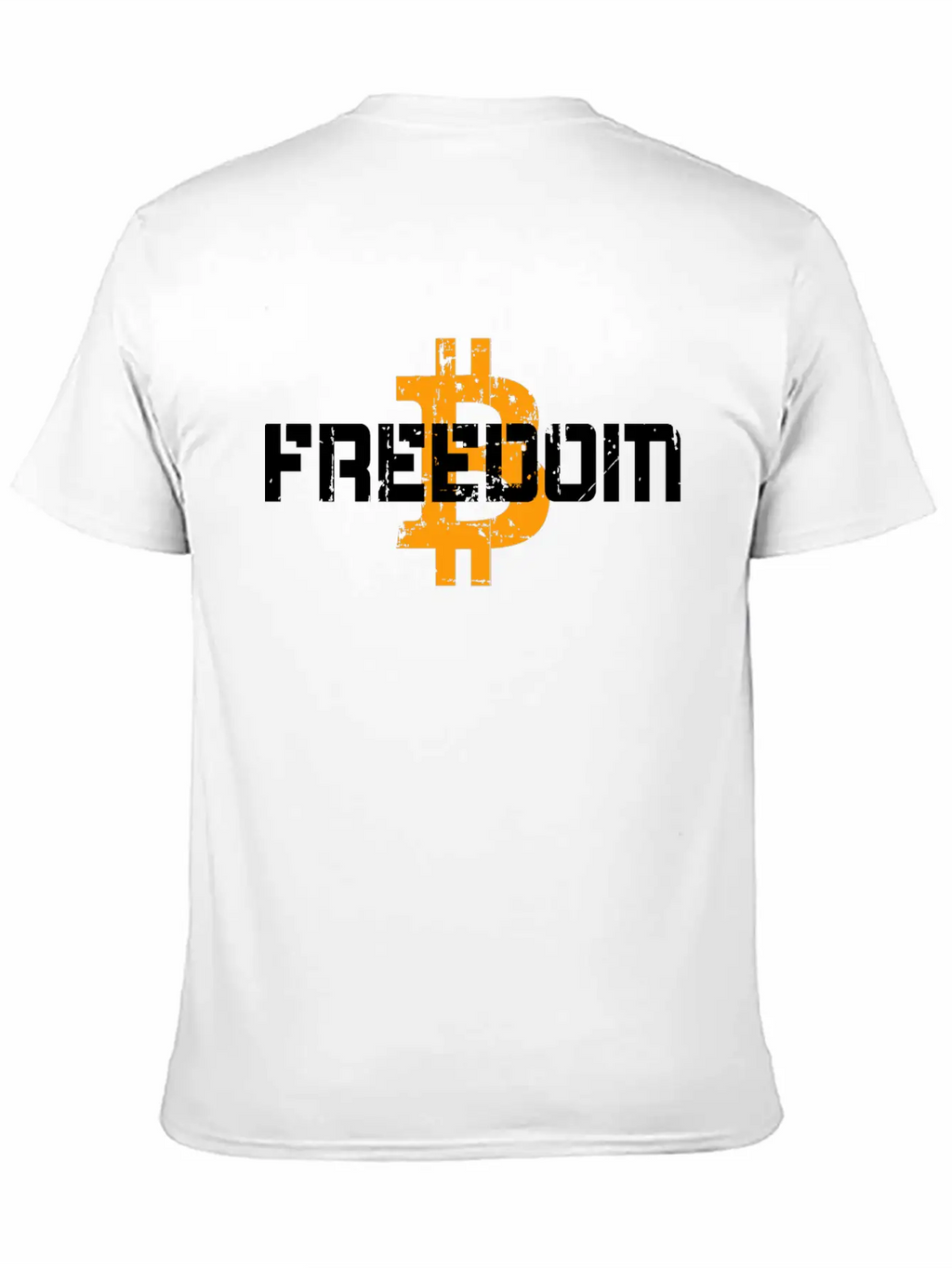 Bitcoin Freedom Motto Unisex Short Sleeve Soft Cotton T-Shirt – Casual Everyday Wear
