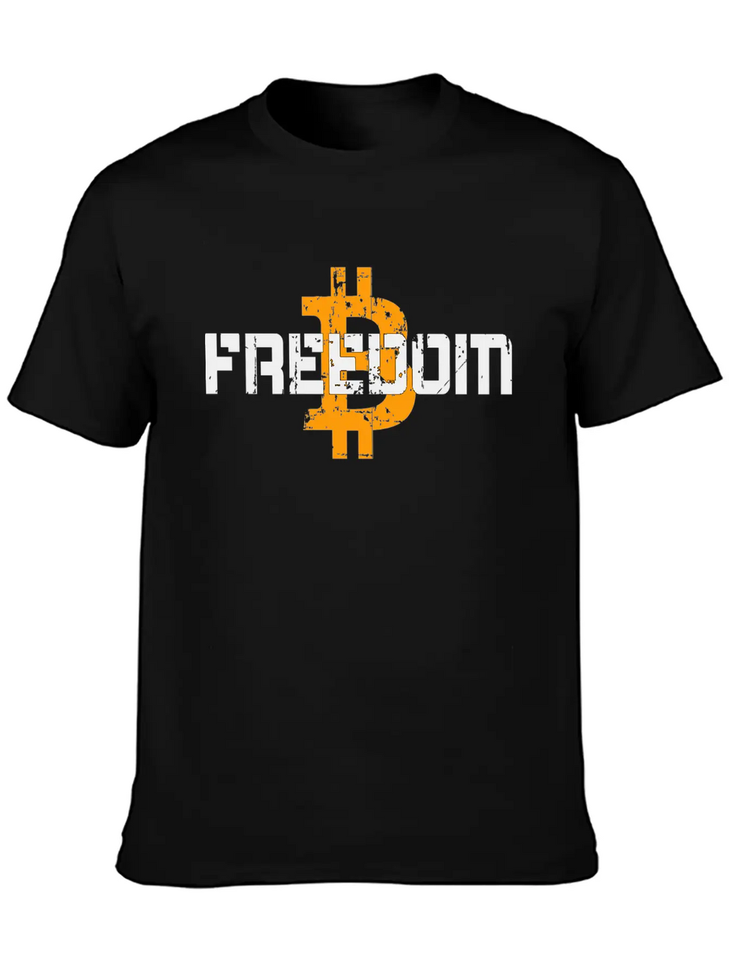 Bitcoin Freedom Motto Unisex Short Sleeve Soft Cotton T-Shirt – Casual Everyday Wear