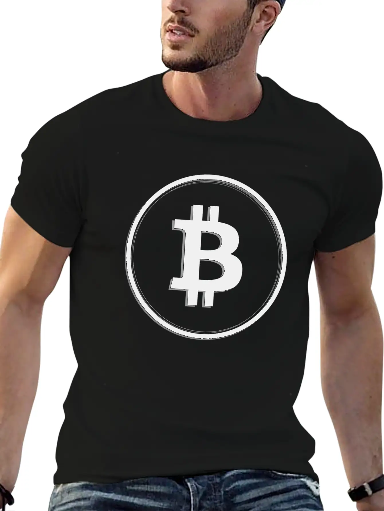 Bitcoin Logo Symbol Cryptocurrency Crypto Coin Unisex Short Sleeve Soft Cotton T-Shirt – Casual Everyday Wear