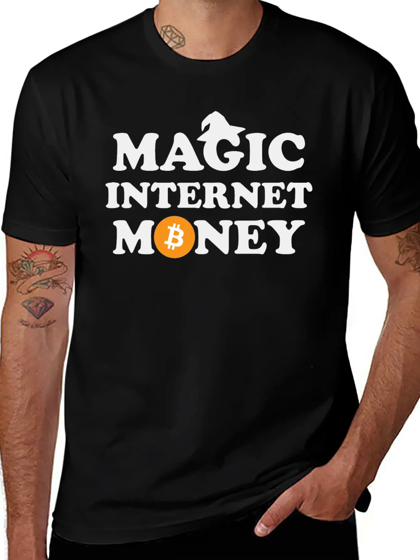 Bitcoin Magic Internet Money Cryptocurrency Unisex Short Sleeve Soft Cotton T-Shirt – Casual Everyday Wear