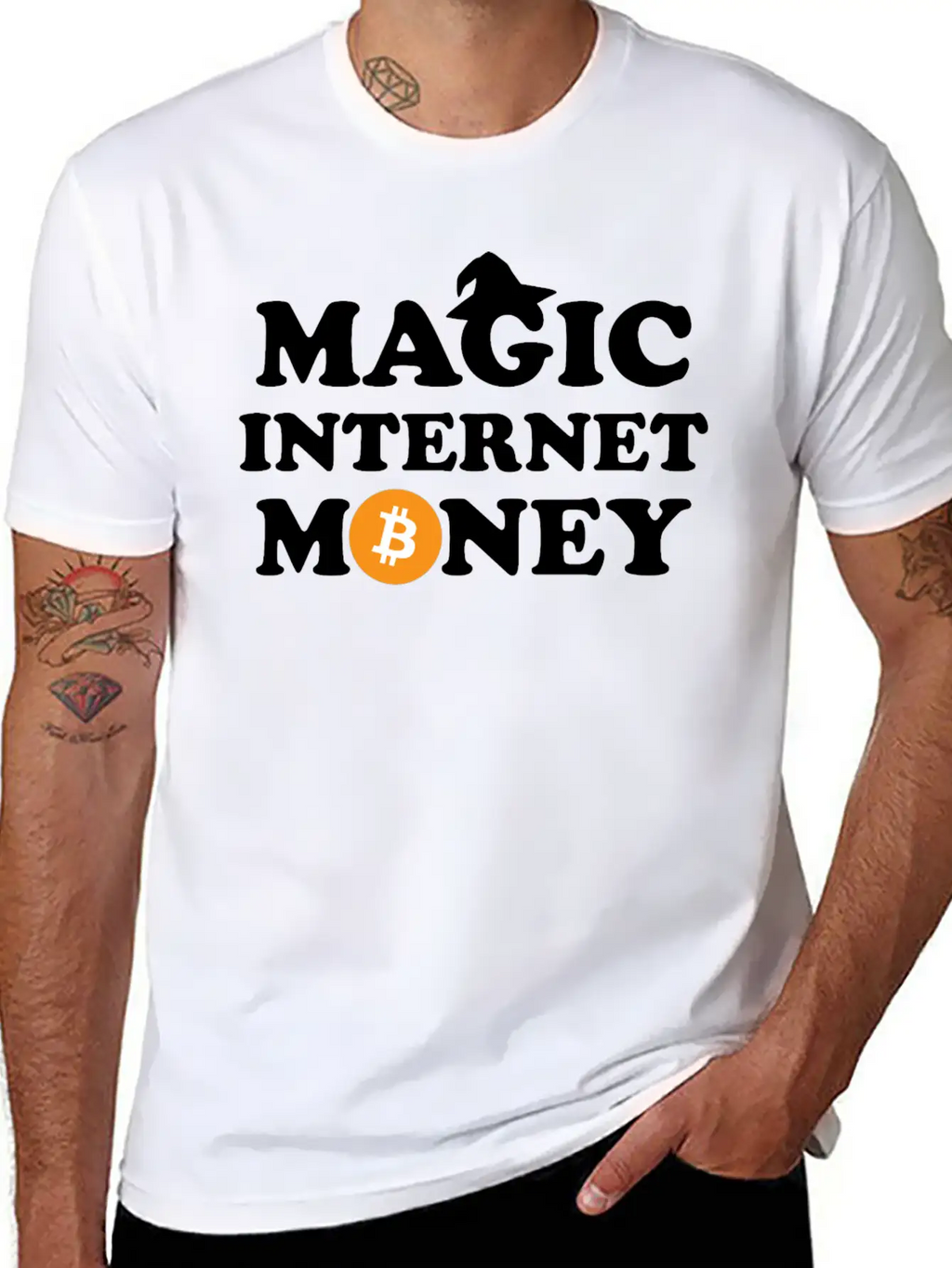 Bitcoin Magic Internet Money Cryptocurrency Unisex Short Sleeve Soft Cotton T-Shirt – Casual Everyday Wear
