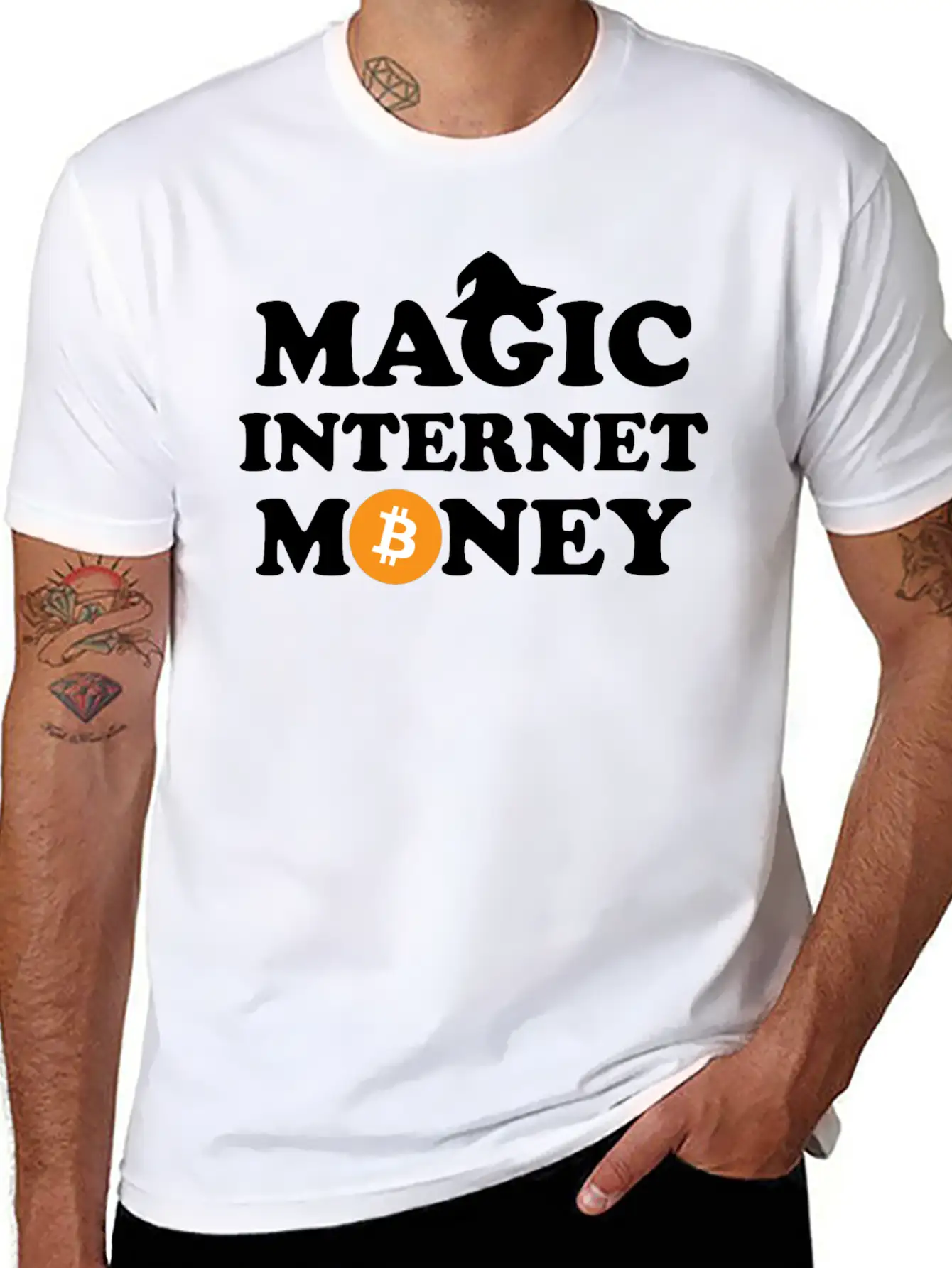 Bitcoin Magic Internet Money Cryptocurrency Unisex Short Sleeve Soft Cotton T-Shirt – Casual Everyday Wear