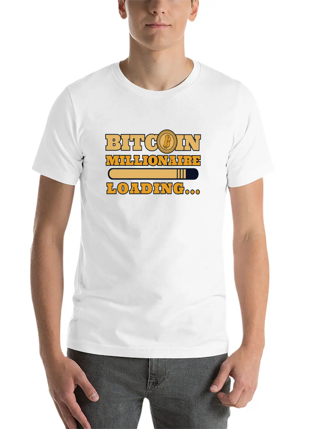 Bitcoin Millionaire Loading Crypto Cryptocurrency Unisex Casual T-Shirt – Clean Design For Daily Comfort