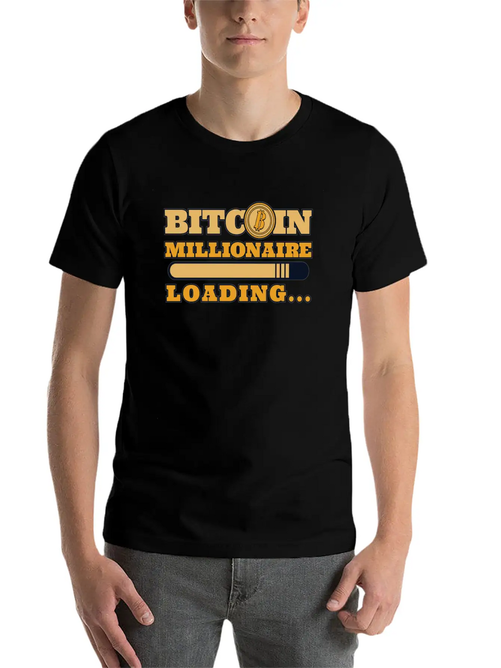 Bitcoin Millionaire Loading Crypto Cryptocurrency Unisex Casual T-Shirt – Clean Design For Daily Comfort
