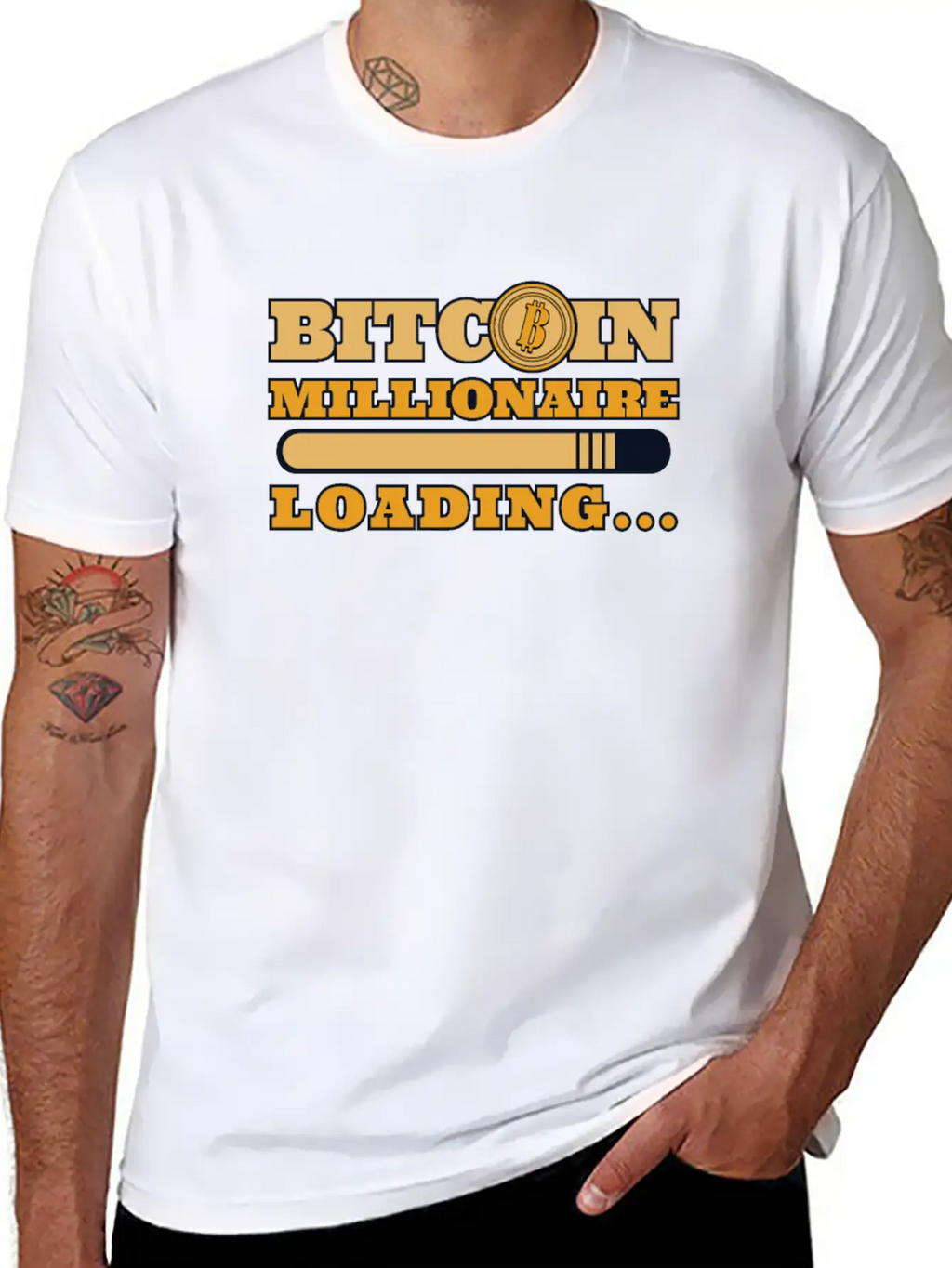 Bitcoin Millionaire Loading Crypto Cryptocurrency Unisex Casual T-Shirt – Clean Design For Daily Comfort